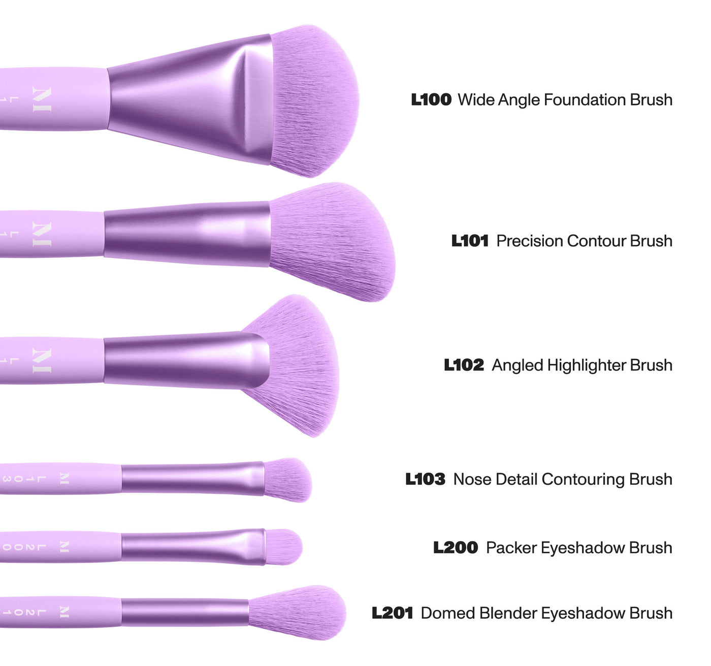 Ultralavender 6-Piece Face & Eye Brush Set