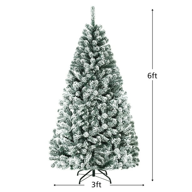 Árbol de Navidad artificial Decorado con Nieve con Bisagras Sin iluminación