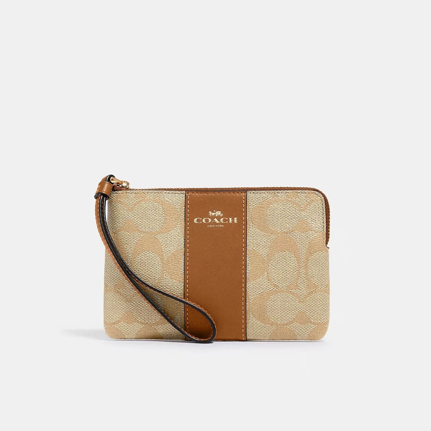 Corner Zip Wristlet In Signature Canvas