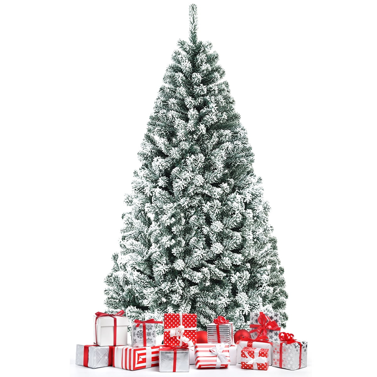 Árbol de Navidad artificial Decorado con Nieve con Bisagras Sin iluminación