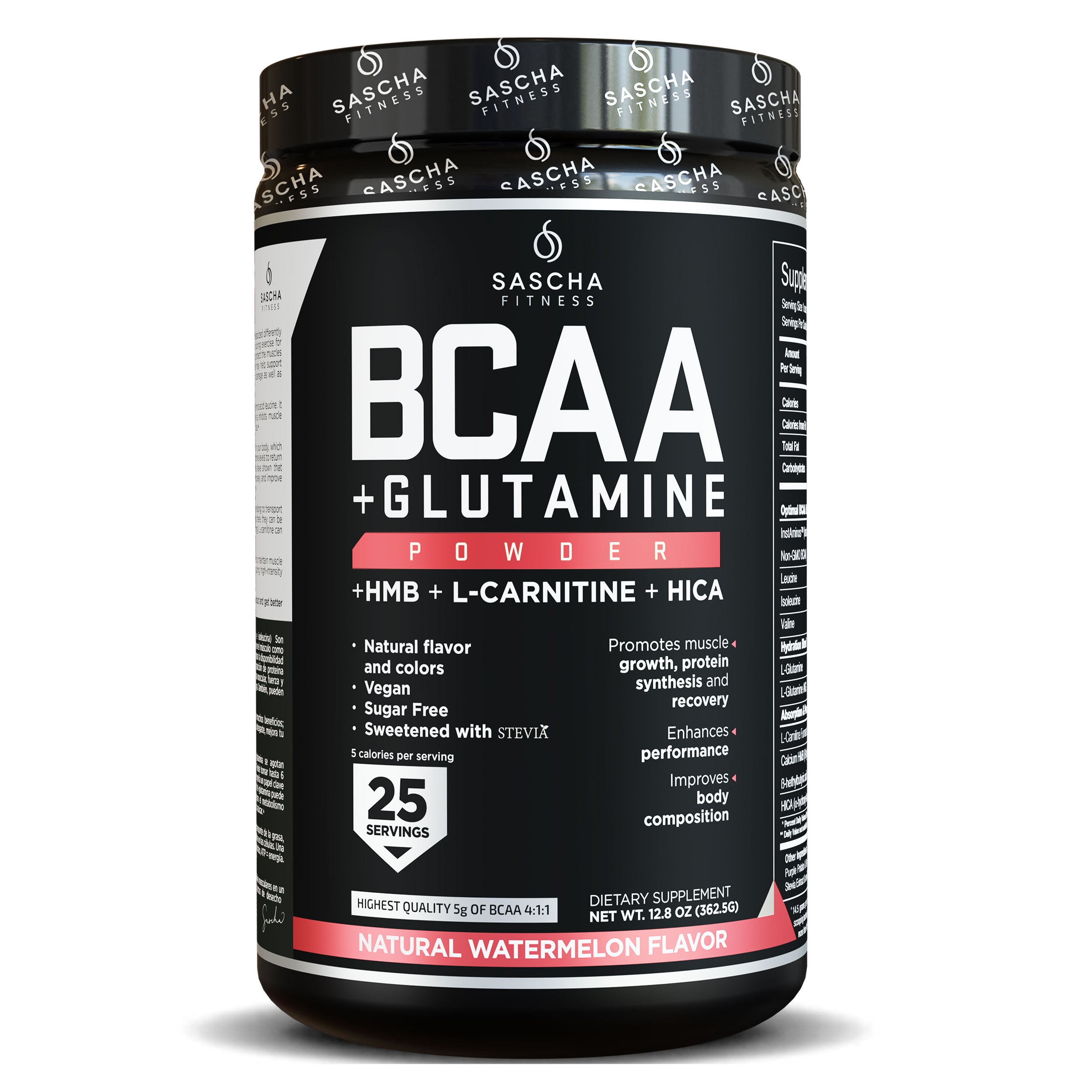 Sascha Fitness México - BCAA Natural - Watermelon | Aminoácidos Proteína