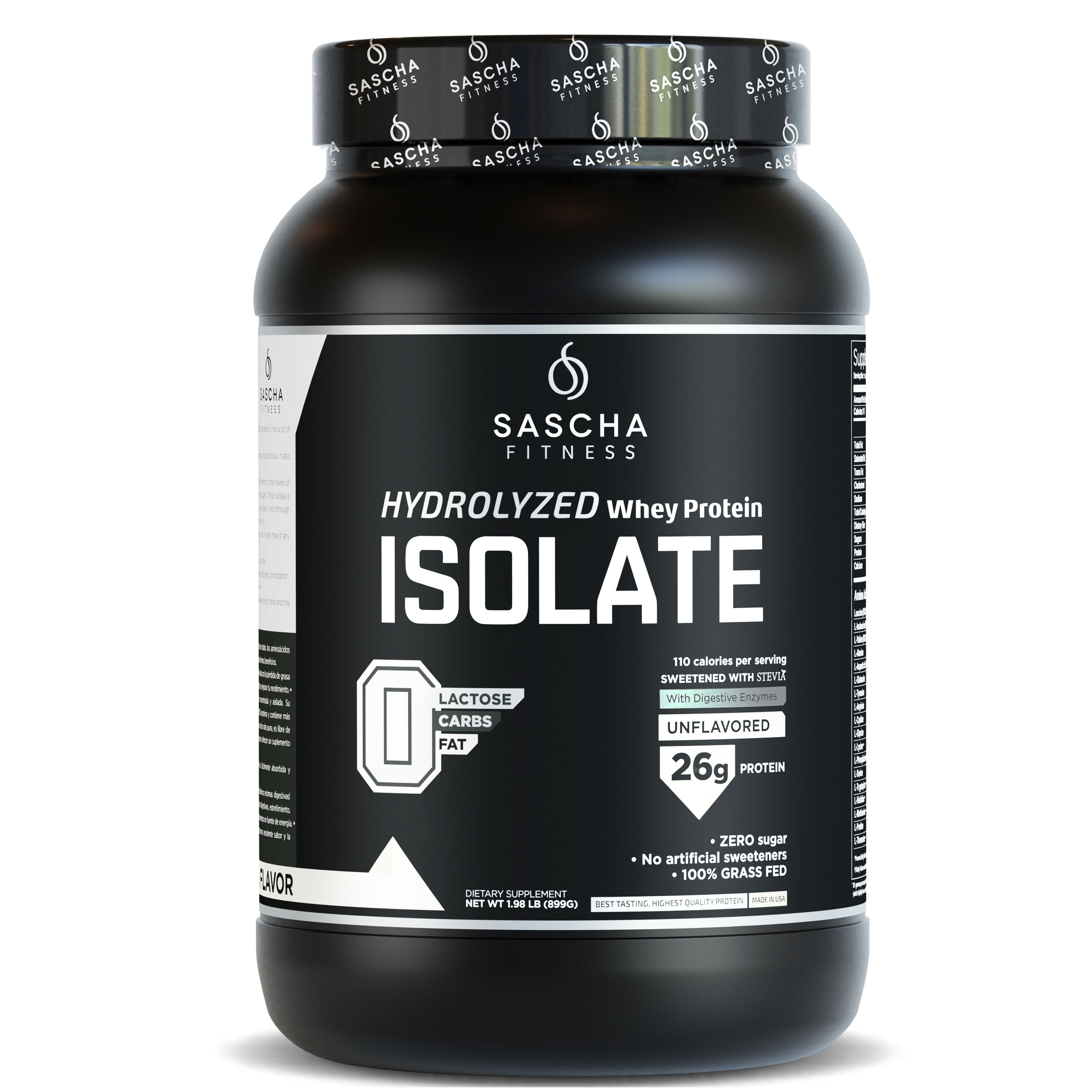 Sascha Fitness México - Hydrolyzed Whey Protein Isolate Unflavored | Ganar Músculo