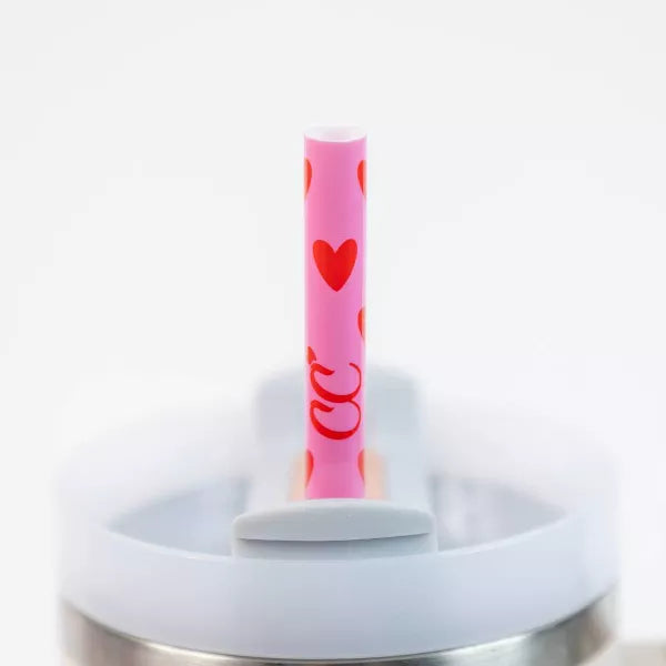 Galentines Water Bottle Straws 6 pz 40 oz