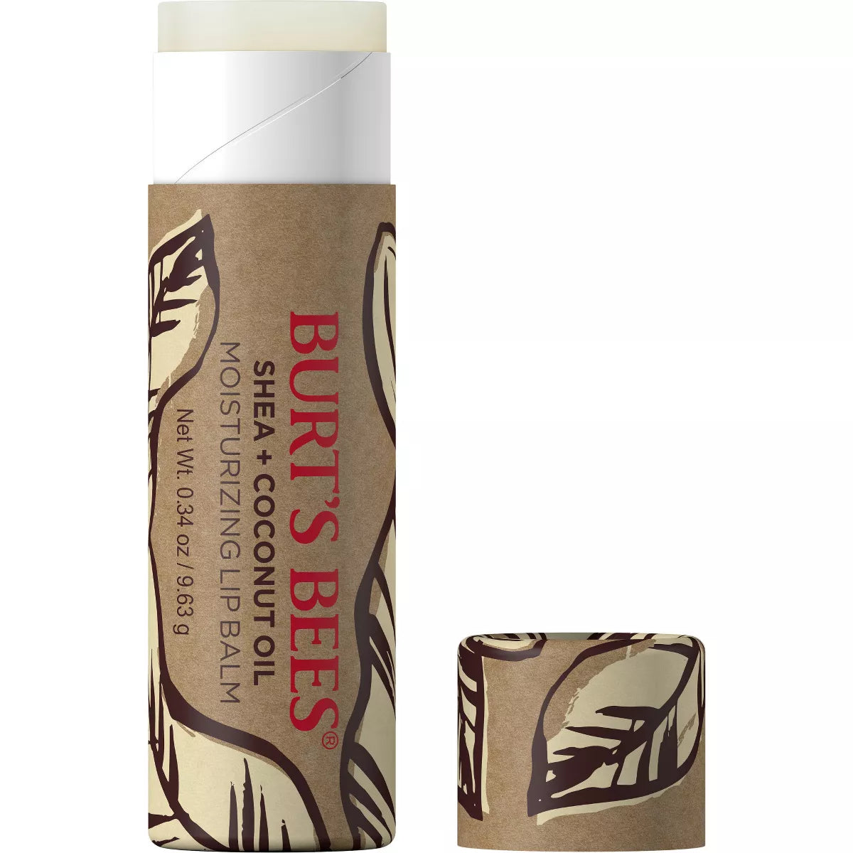 Burt's Bees - Shea + Coconut Oil Paper Tube Lip Balm | Bálsamo Labial Nutritivo y Ecológico