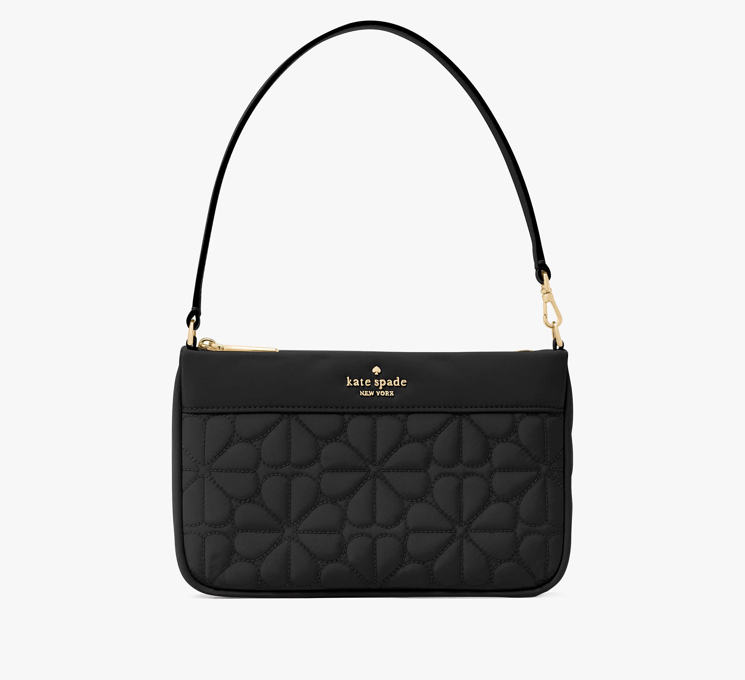 Spade Flower Quilted Fabric Convertible Wristlet