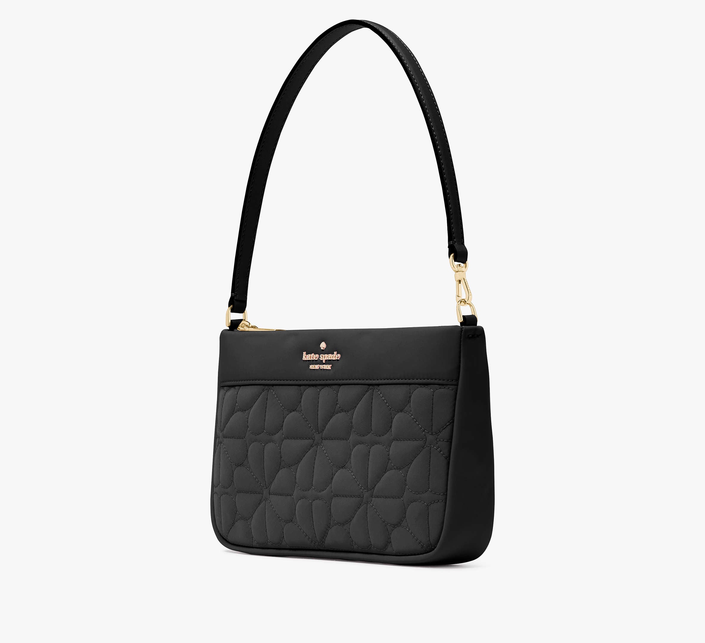 Spade Flower Quilted Fabric Convertible Wristlet