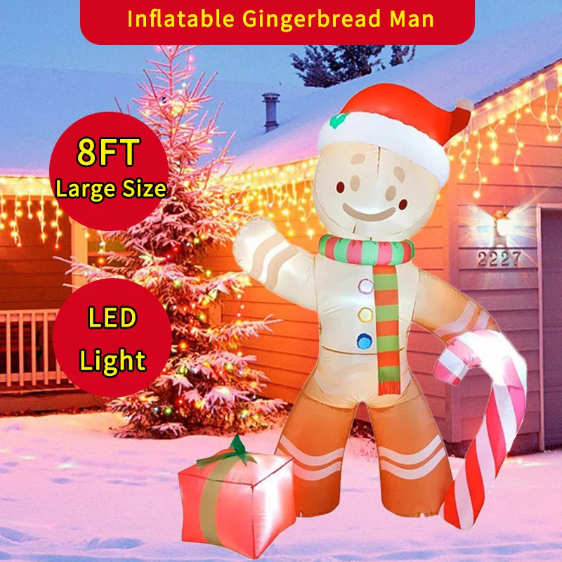 Hombre de Gengibre Inflable Navideño 2.4 metros