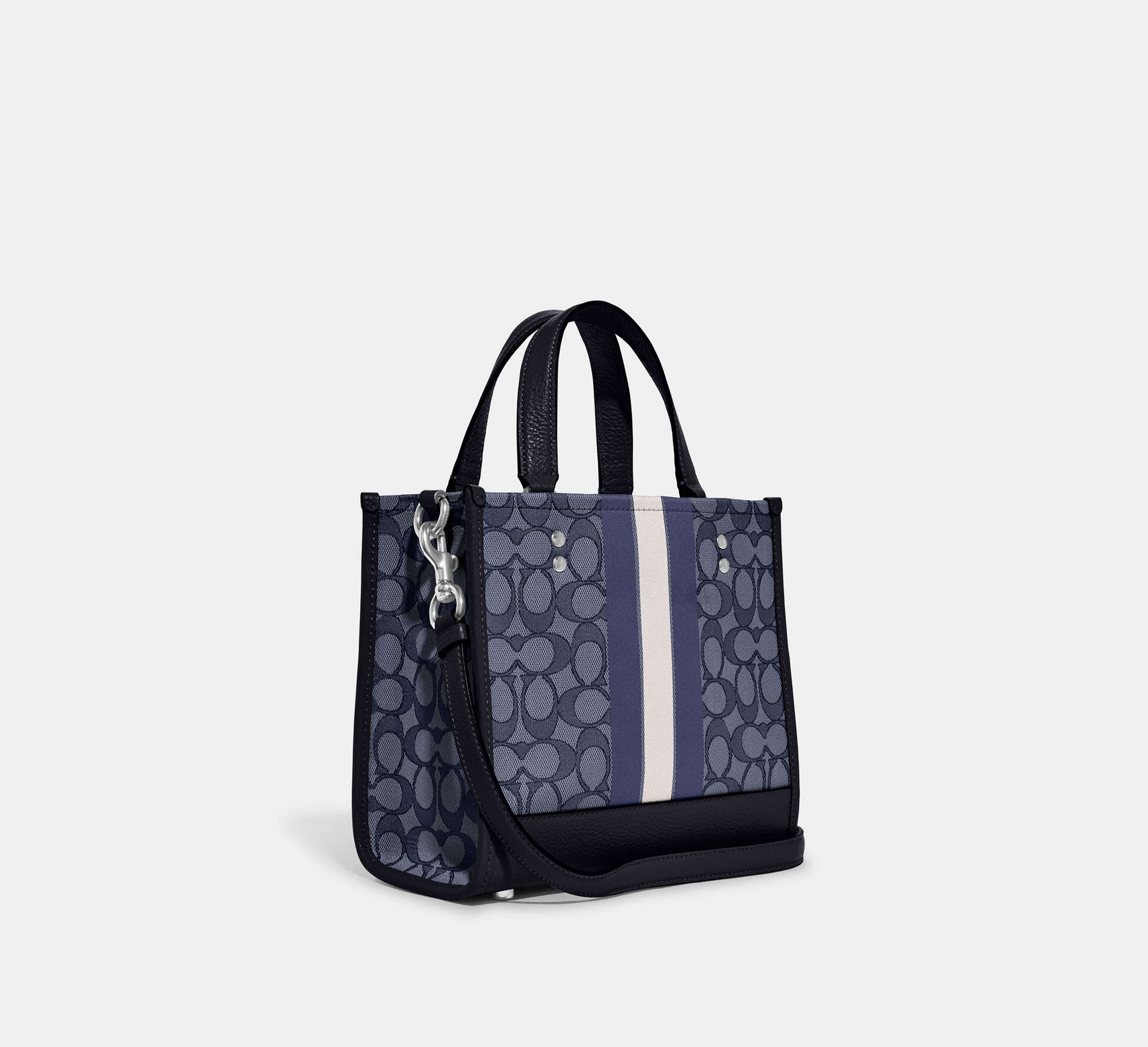 Dempsey Tote 22 In Signature Jacquard With Stripe And Coach Patch