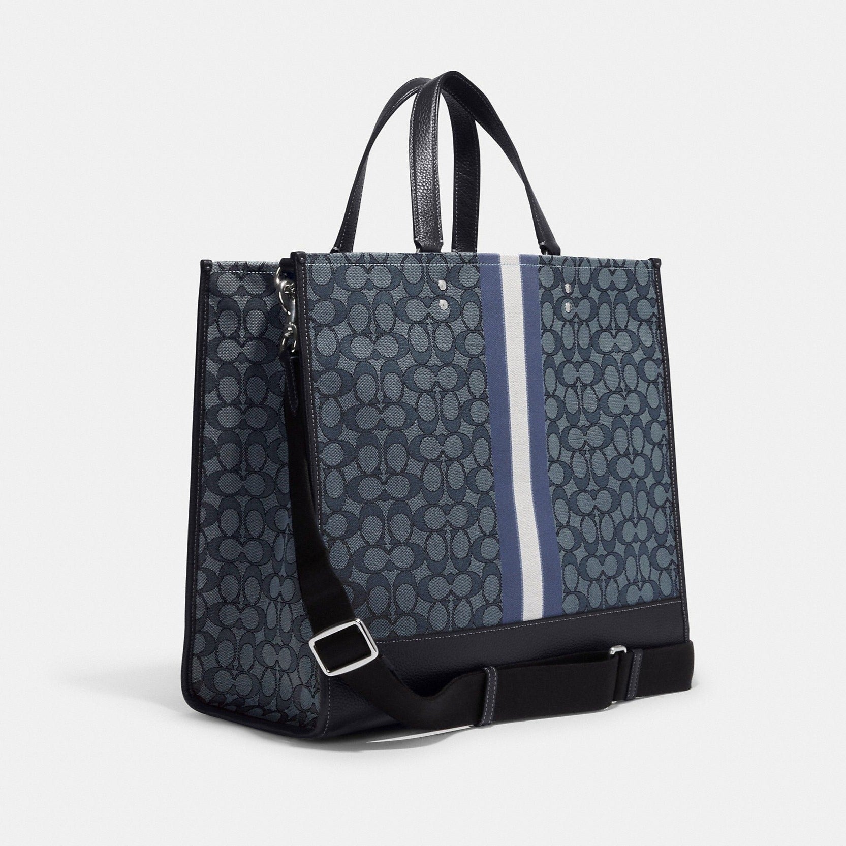 Dempsey Tote 40 In Signature Jacquard With Stripe And Coach Patch