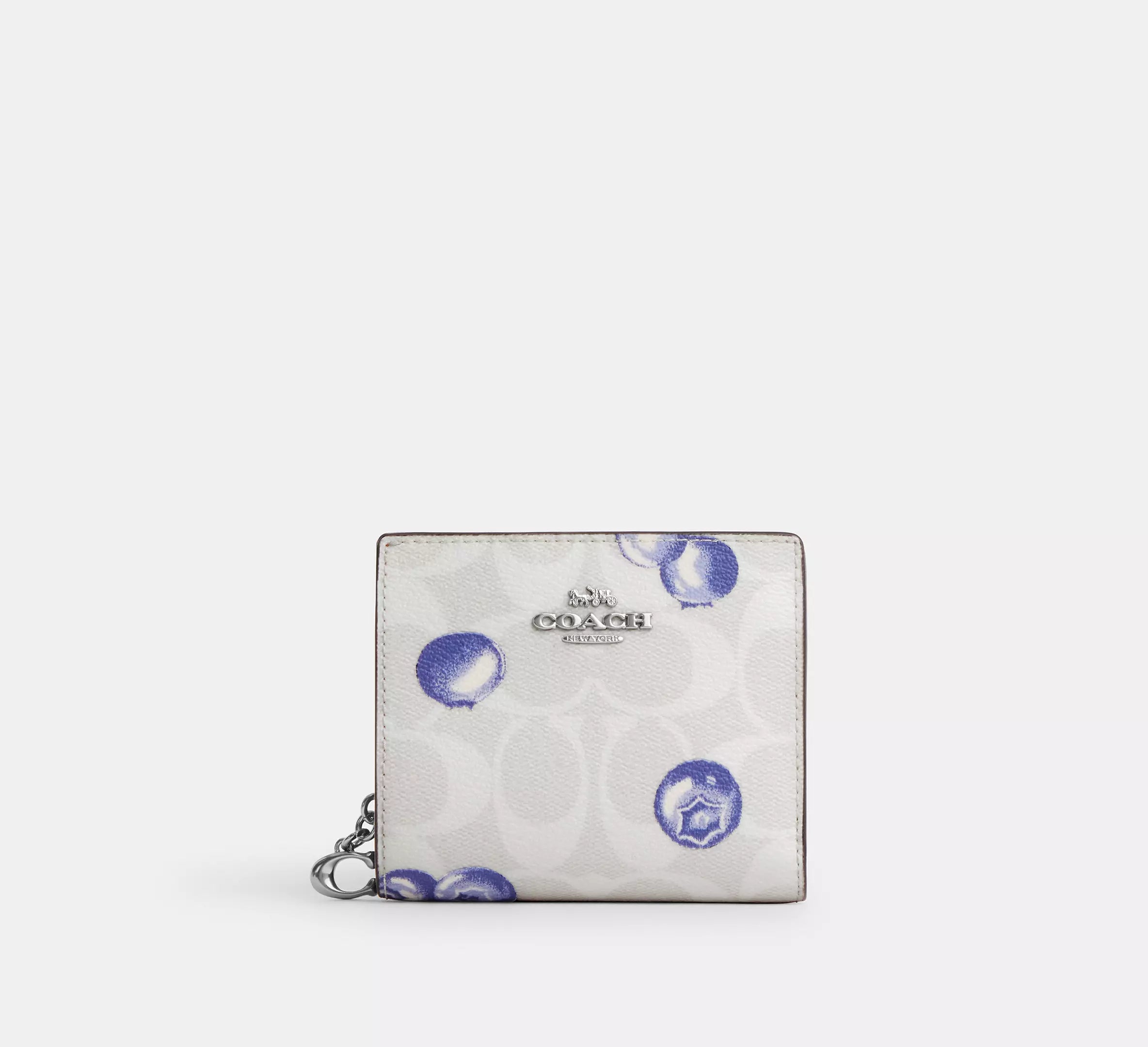 Coach - Snap Wallet In Signature Canvas With Blueberry Print | Cartera para dama