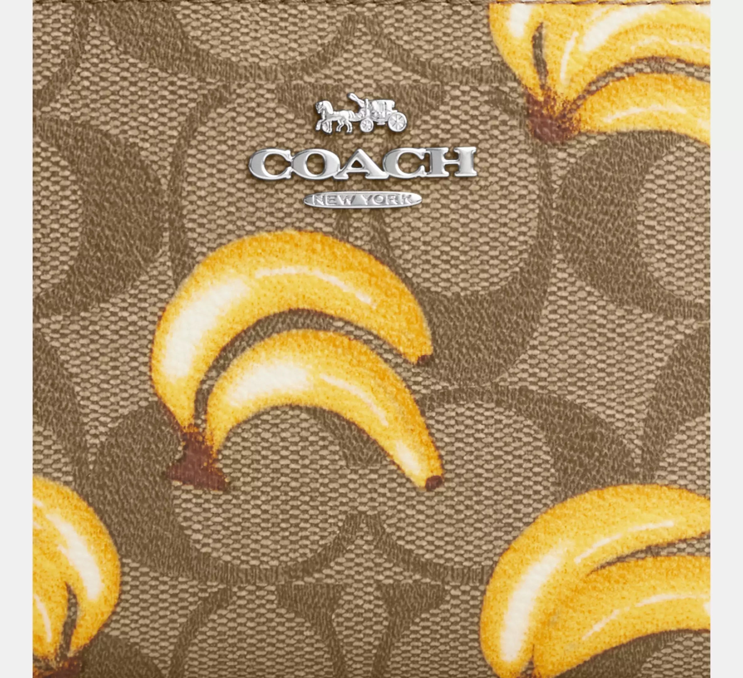 Snap Wallet In Signature Canvas With Banana Print