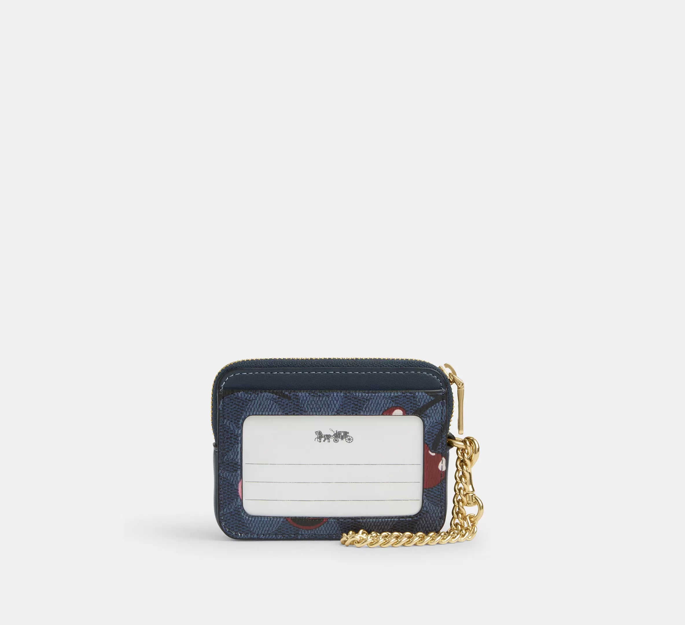 Zip Card Case In Signature Canvas With Cherry Print
