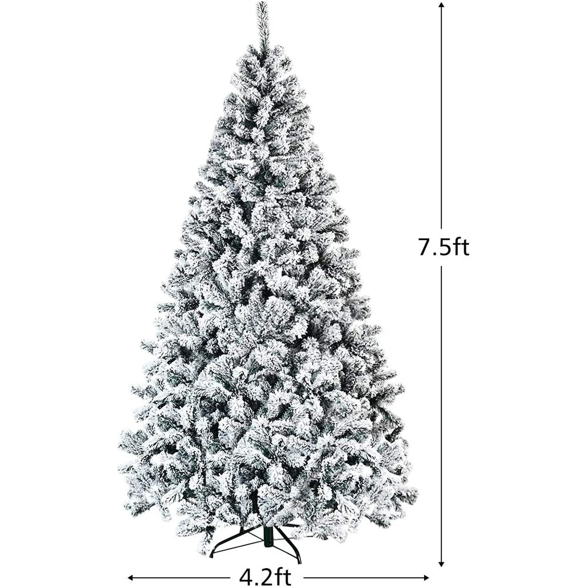 Árbol de Navidad artificial Decorado con Nieve con Bisagras Sin iluminación