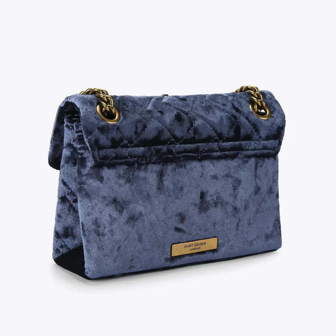 Mini Velvet Kensington Bag - Blue Dark