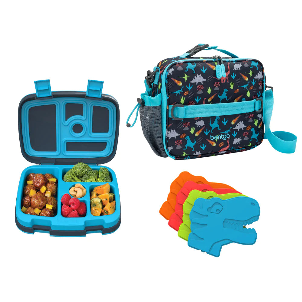 Bentgo Kids Prints Lunch Box, Lunch Bag, & Ice Packs