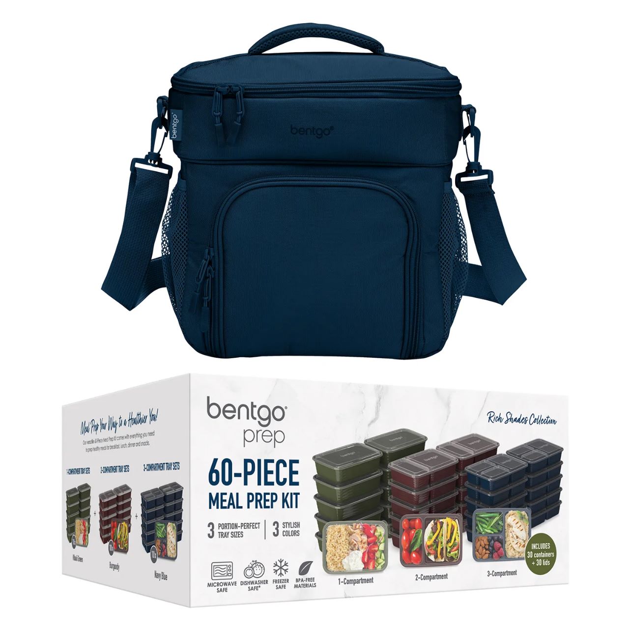 Bentgo Prep Deluxe Bag & 60-Piece Meal Prep Container Set