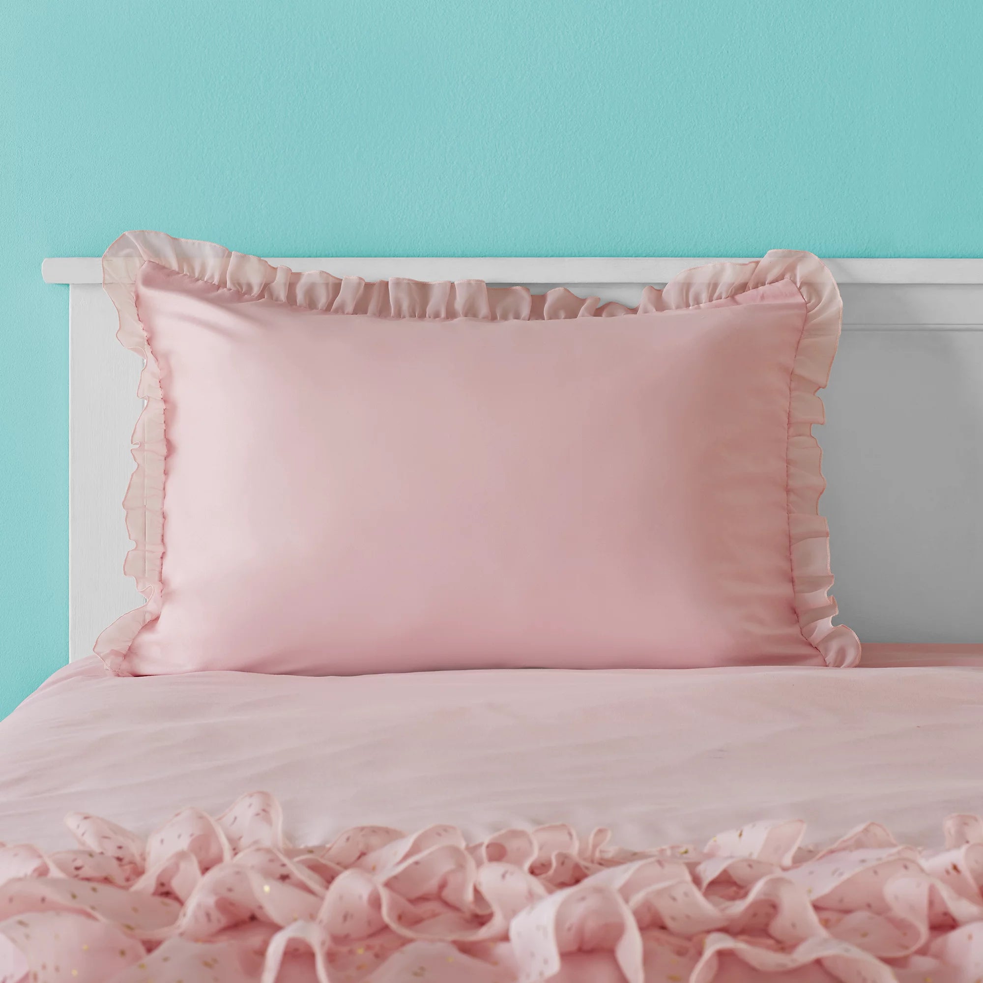 Nova Organza Ruffle Layers 2 Piece Comforter Set, Twin, Blush