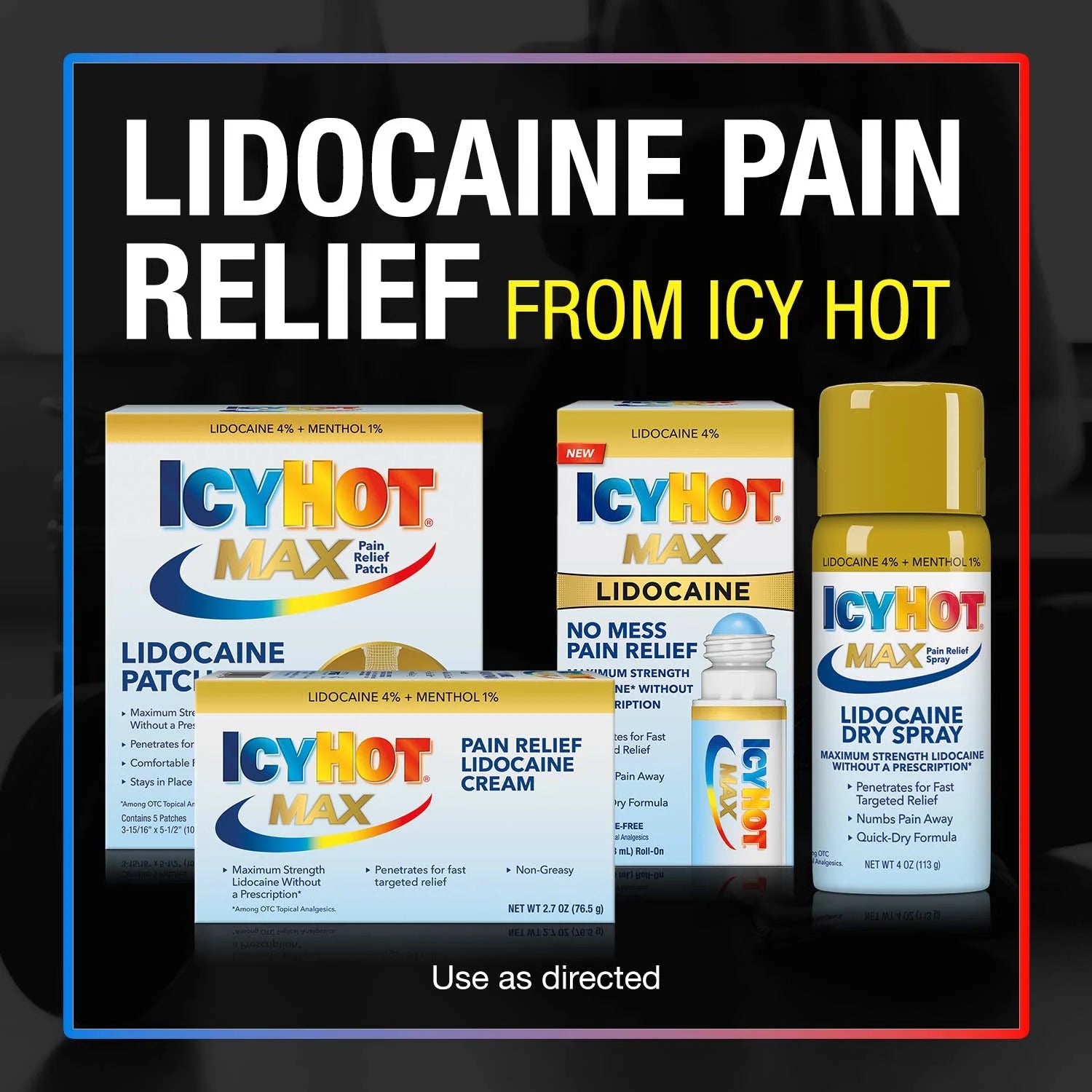 Icy Hot Max Topical Pain Reliever Cream and Numbing Muscle Rub 4% Lidocaine