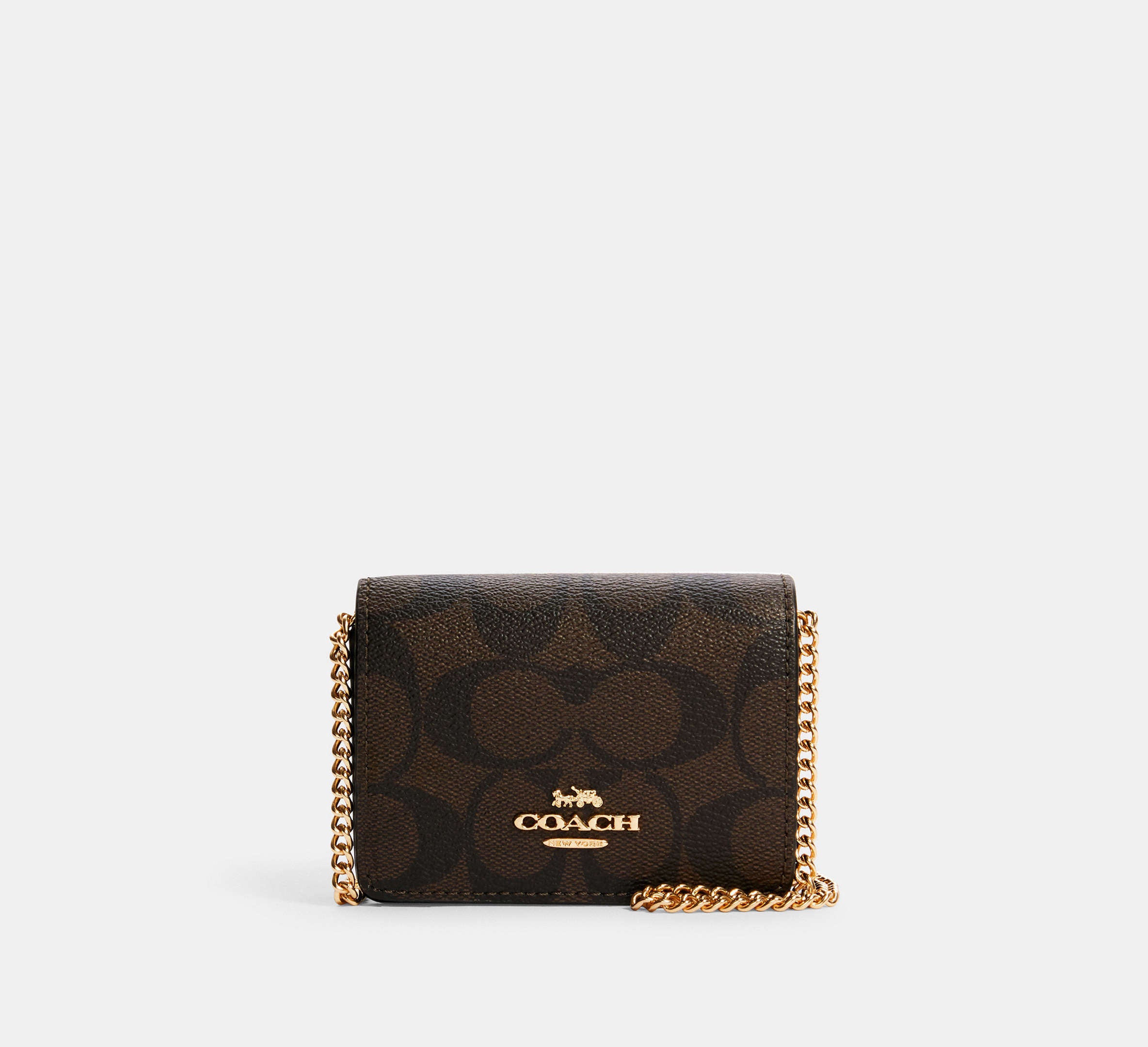 Coach Outlet - Mini Wallet On A Chain In Signature Canvas | Cartera para Dama