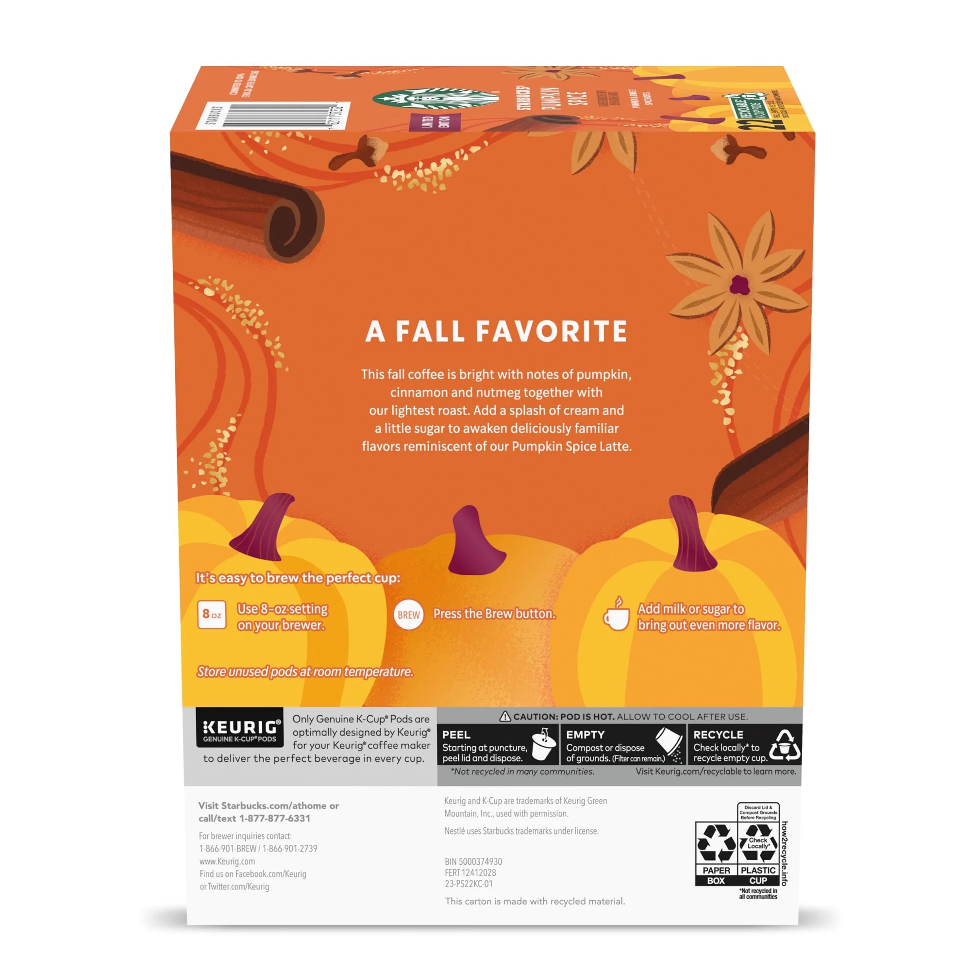 Café de Cápsulas Keurig K-Cup Sabor Natural Pumpkin Spice