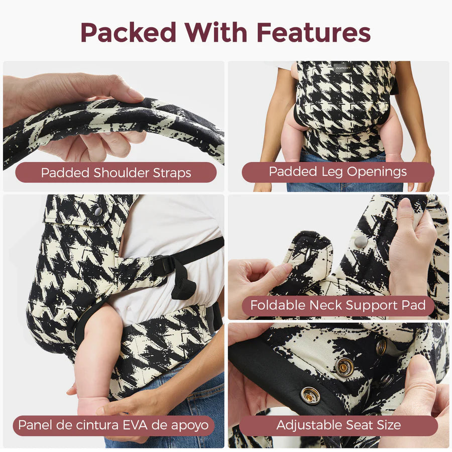 Ergonomic,Cozy and Lightweight - Baby Carrier Newborn to Toddler - Cotton-Houndstooth