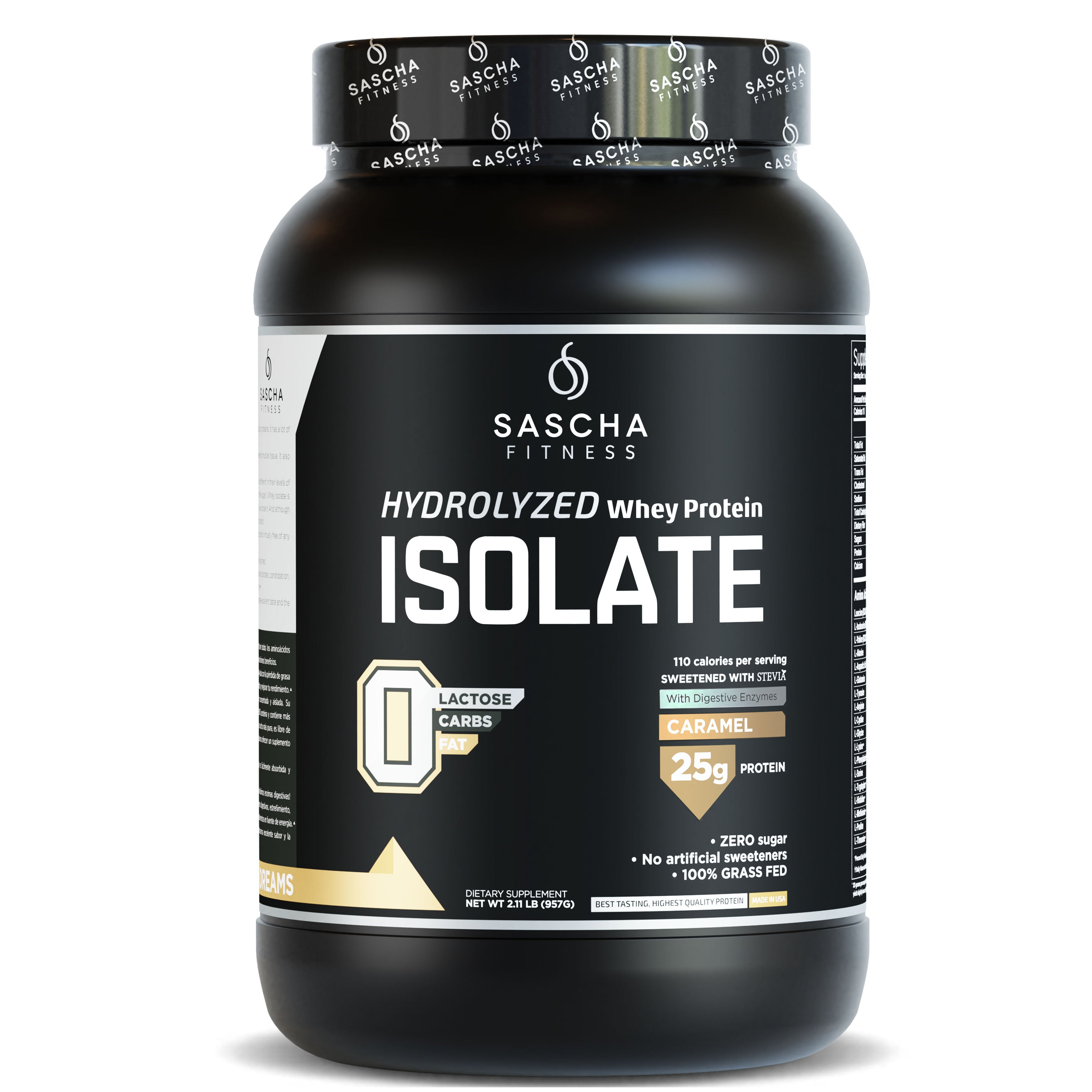 Sascha Fitness México - Hydrolyzed Whey Protein Isolate Caramel | Ganar Músculo