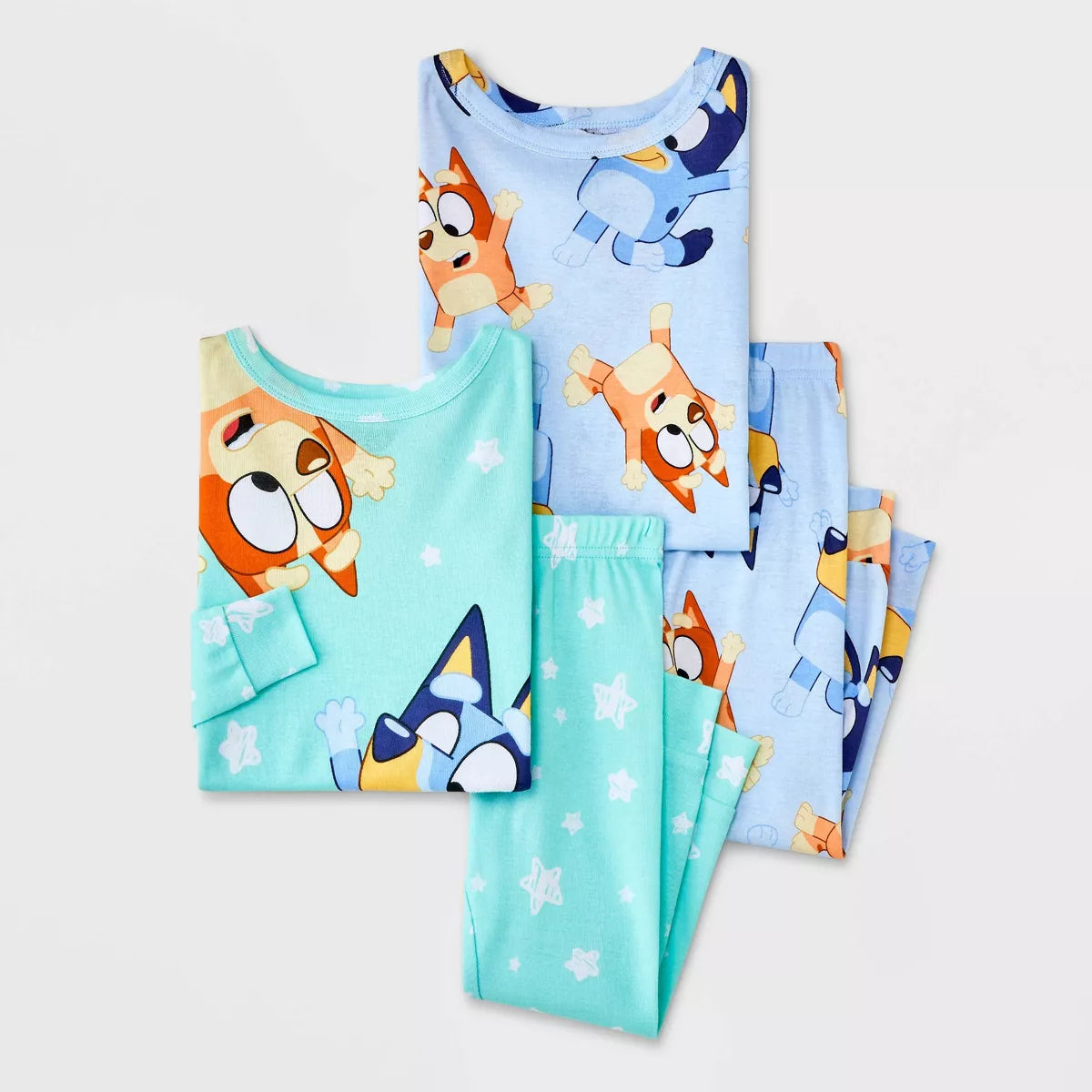 Toddler 4pc Bluey Snug Fit Pajama Set - Blue