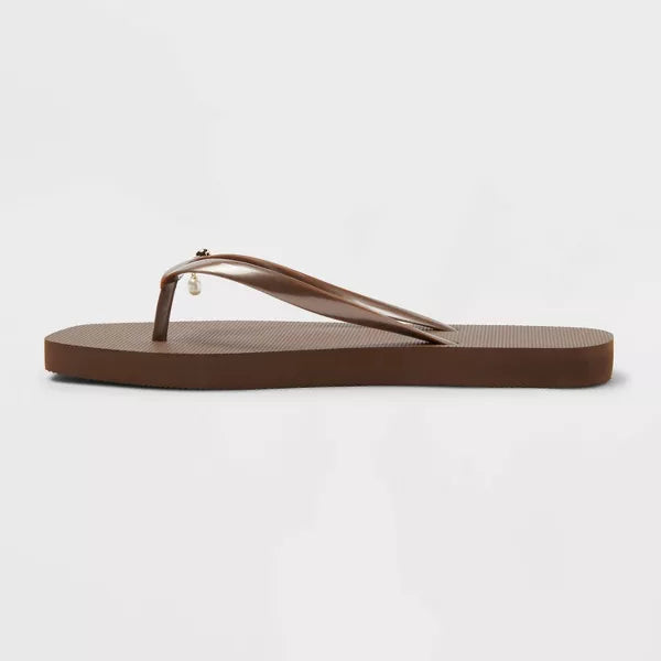 Women's Palmer with Charm Square Toe Flip Flops - Shade & Shore