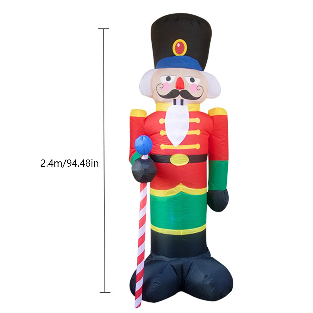 Soldado Cascanueces Inflable Gigante de Navidad con Luz LED 2.4 metros