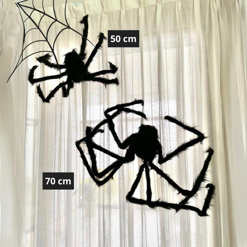 Araña Gigante de Felpa Negra para Decoración de Halloween