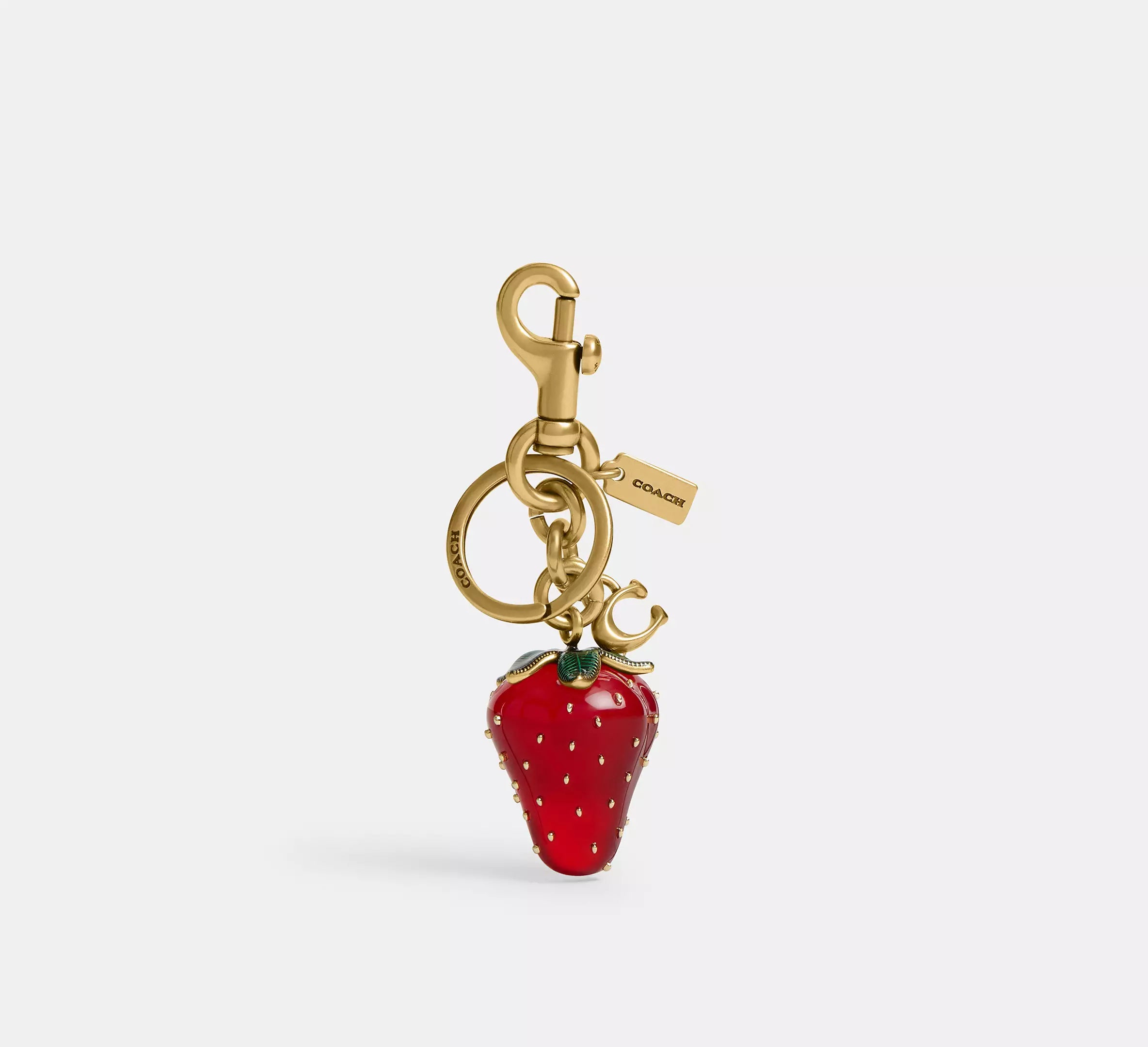 Coach - Strawberry Bag Charm | Llavero de fresa de resina para bolso o llaves