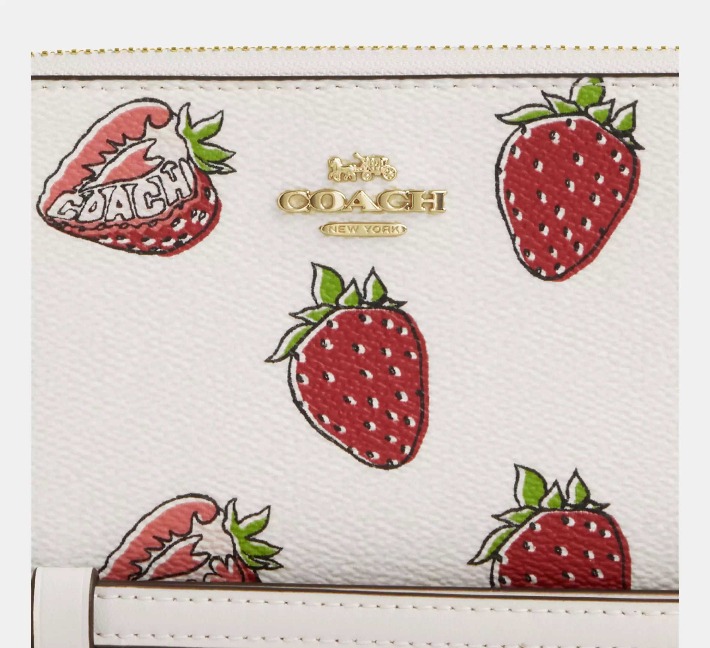 Long Zip Around Wallet With Strawberry Print