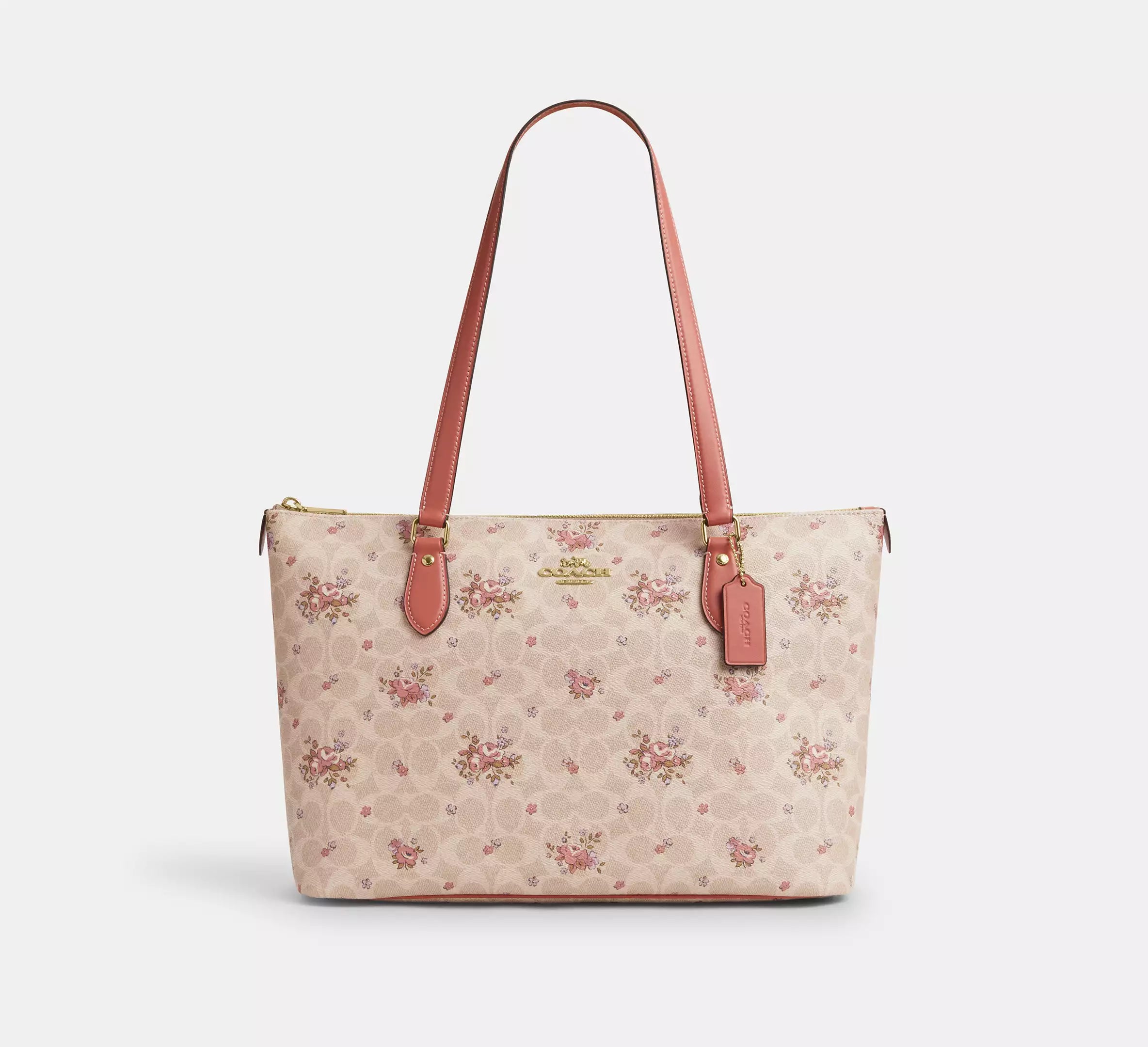 Gallery Tote Bag In Signature Canvas With Floral Print