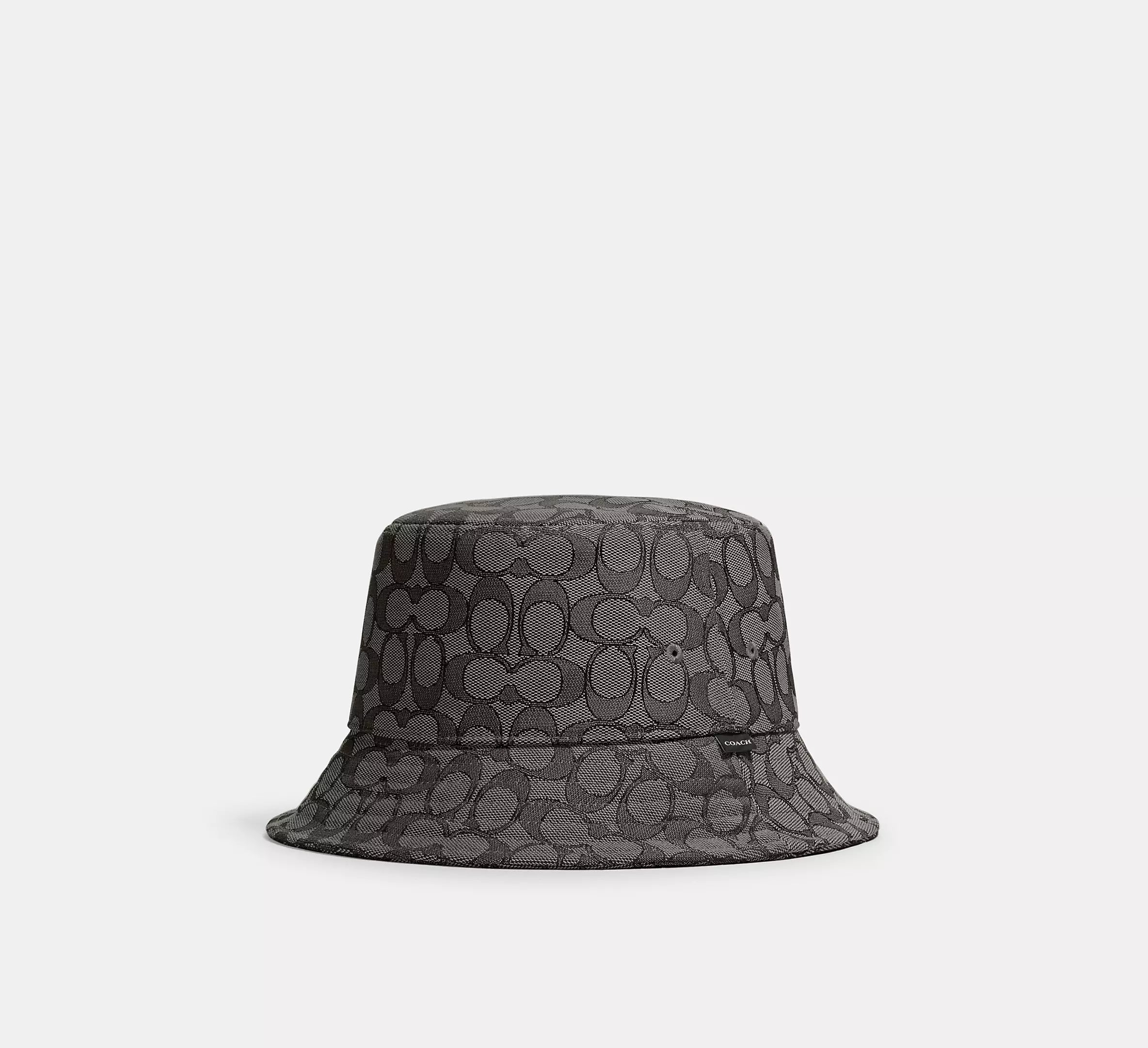 Signature Jacquard Bucket Hat - Charcoal