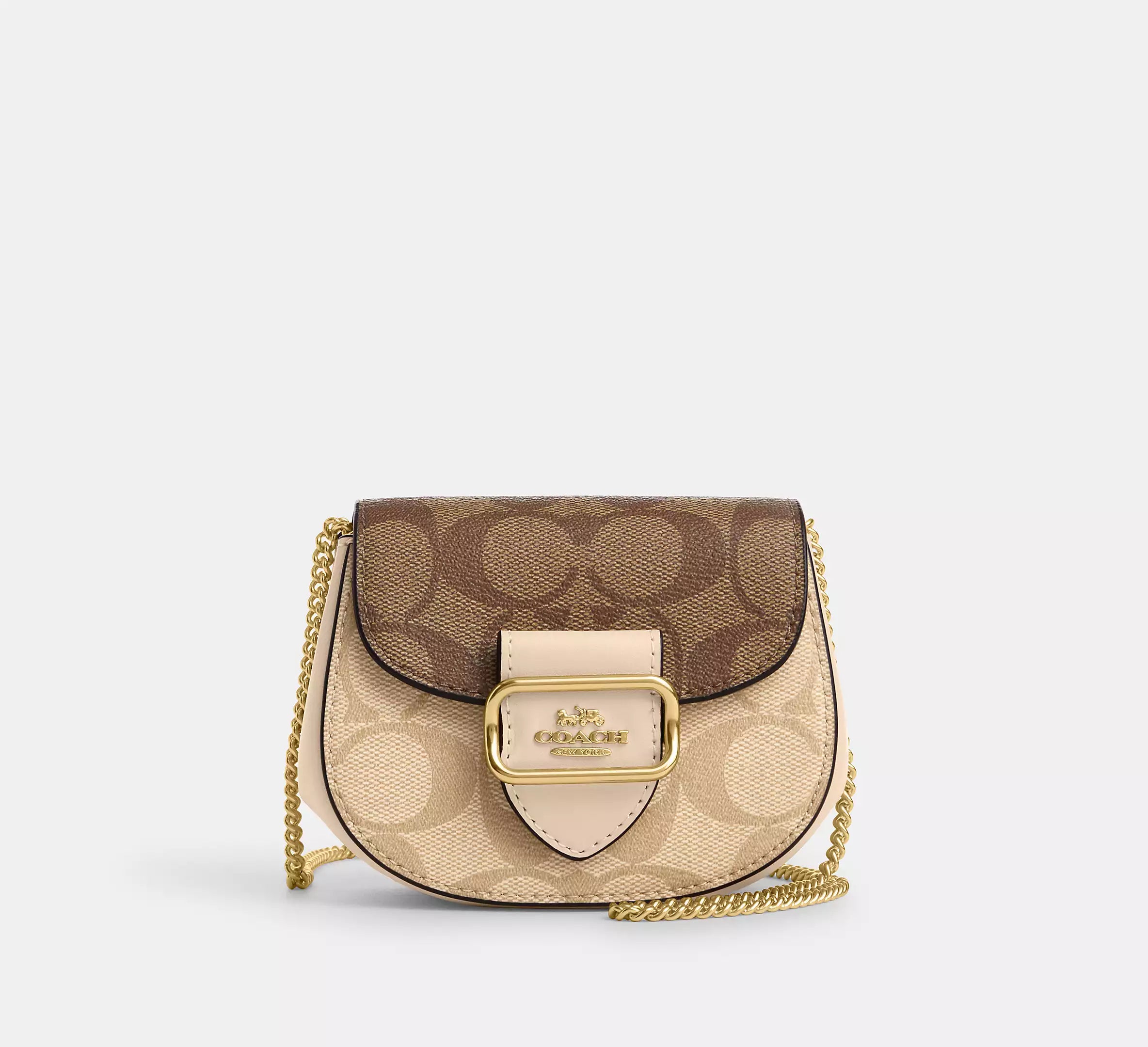 Coach Outlet - Morgan Card Case On A Chain In Blocked Signature Canvas