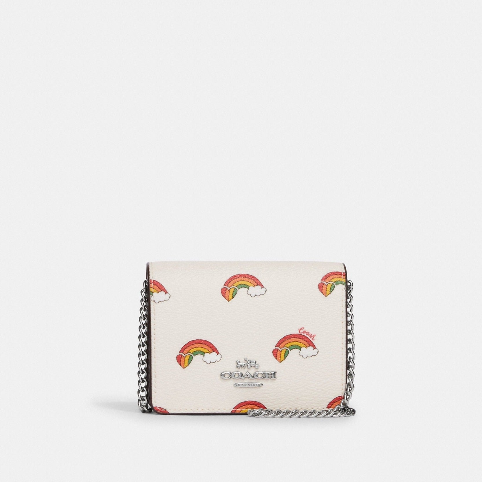 Coach Outlet - Mini Wallet On A Chain With Rainbow Print | Cartera de Dama