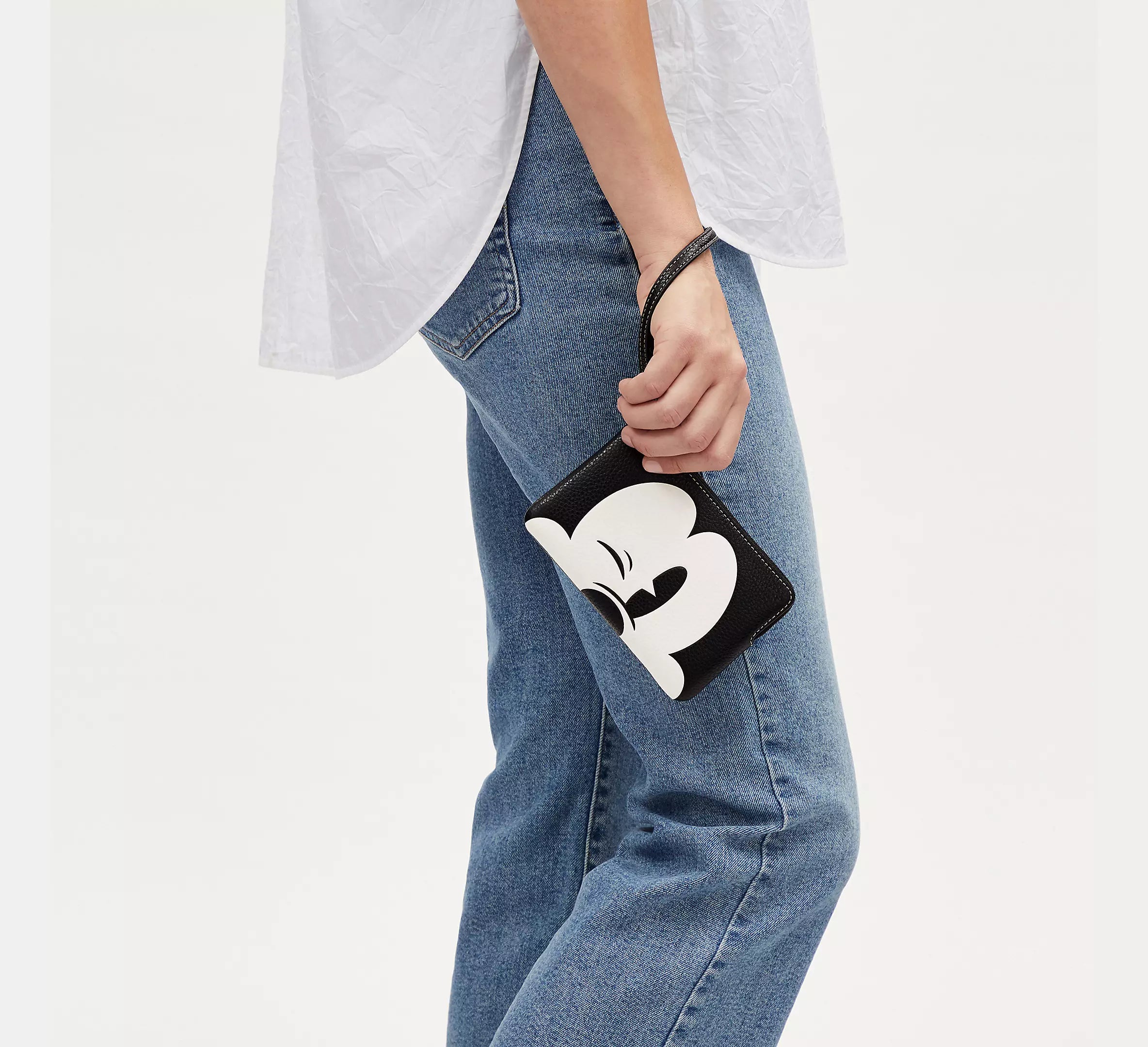 Disney X Coach Corner Zip Wristlet With Wink Mickey Mouse