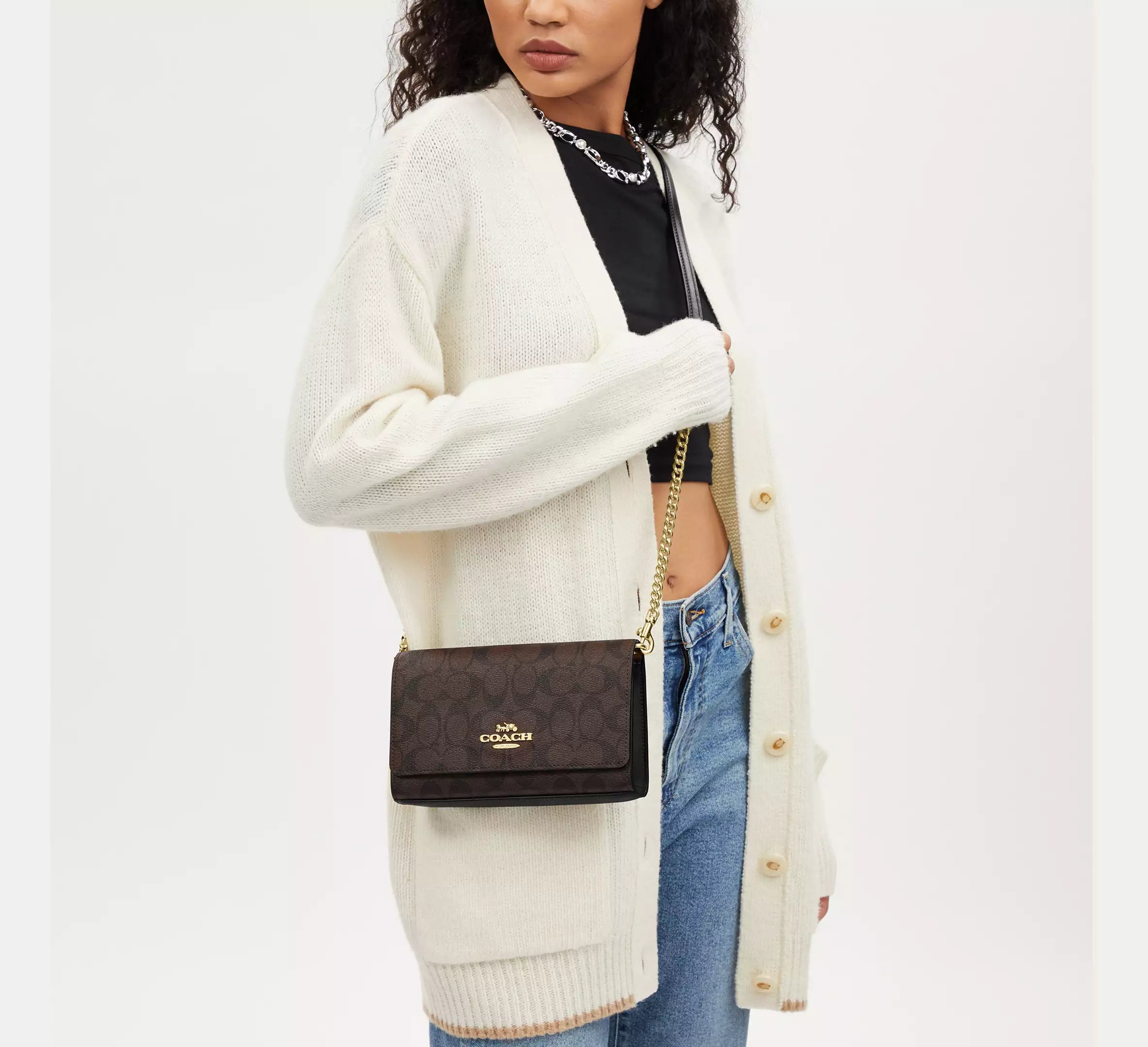 Flap Clutch Crossbody In Signature Canvas