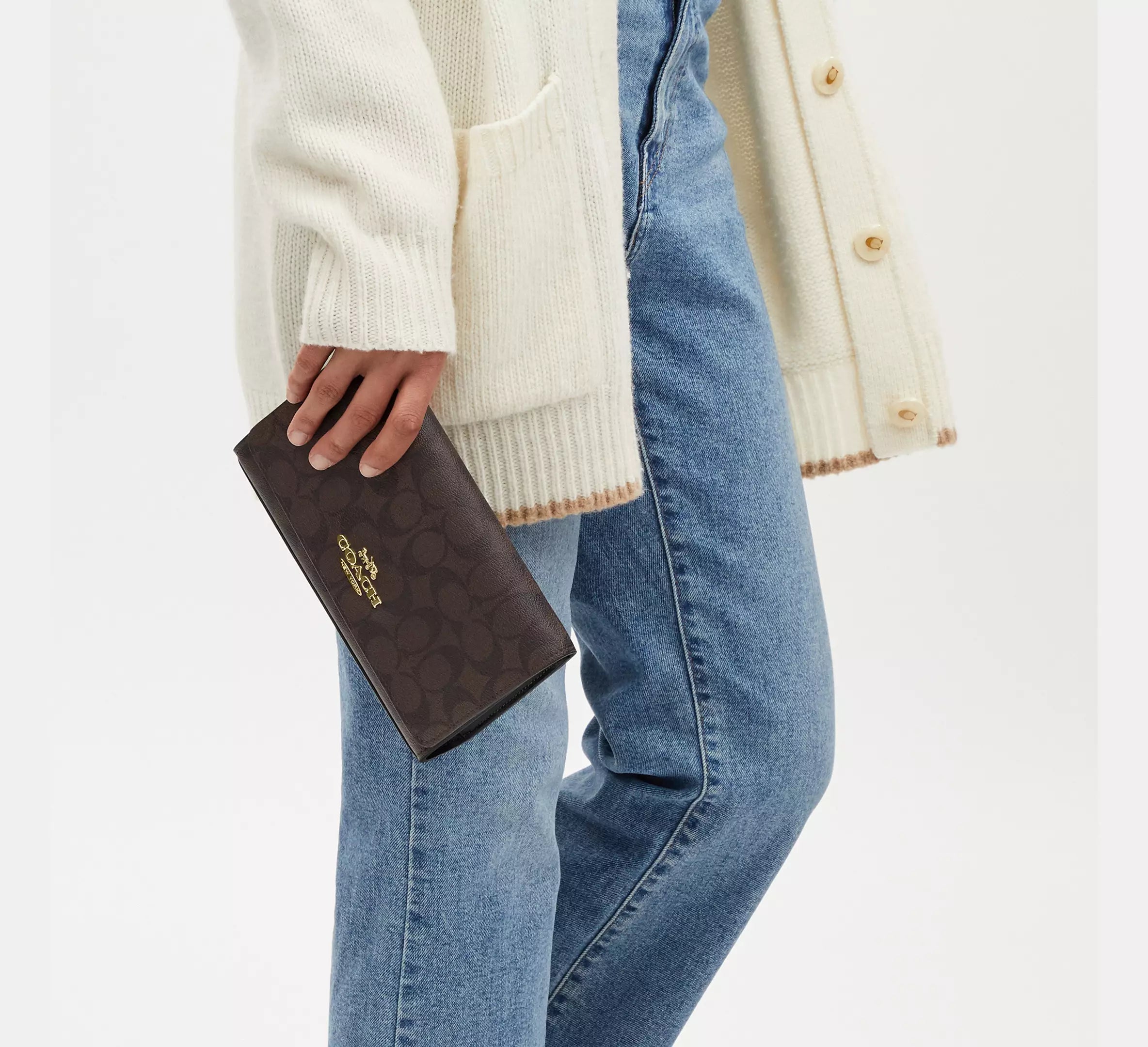 Flap Clutch Crossbody In Signature Canvas