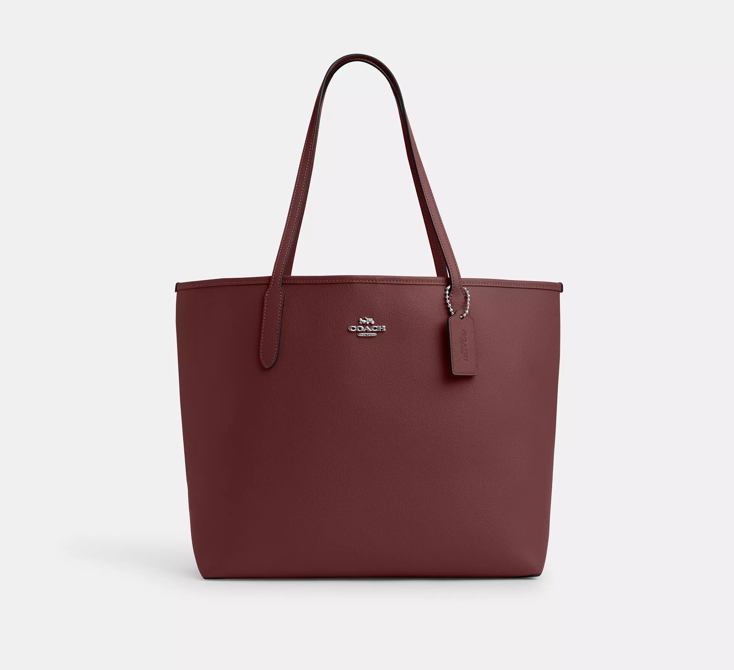 City Tote Bag - Silver/Wine