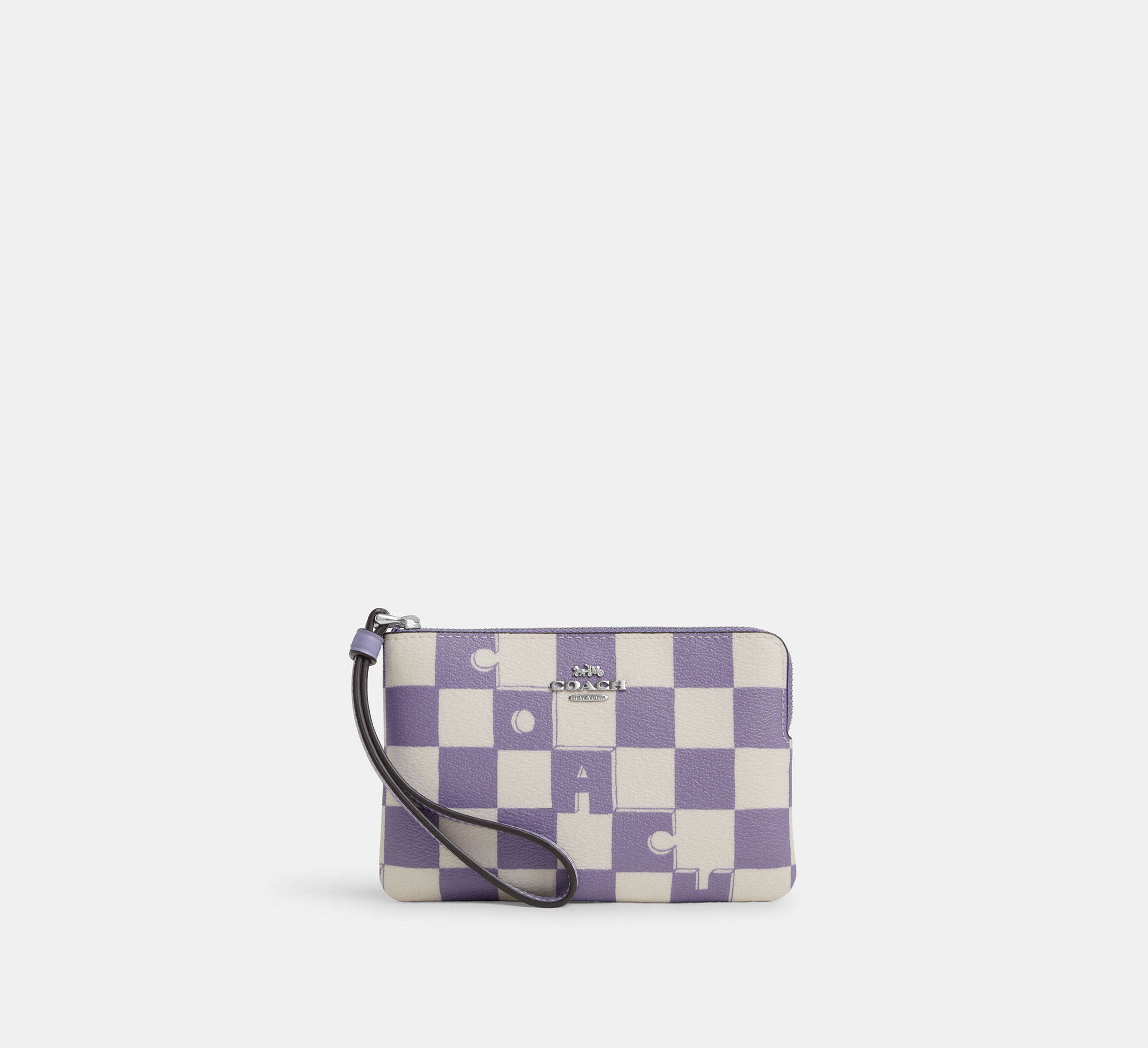 Coach - Corner Zip Wristlet With Checkerboard Print | Cartera