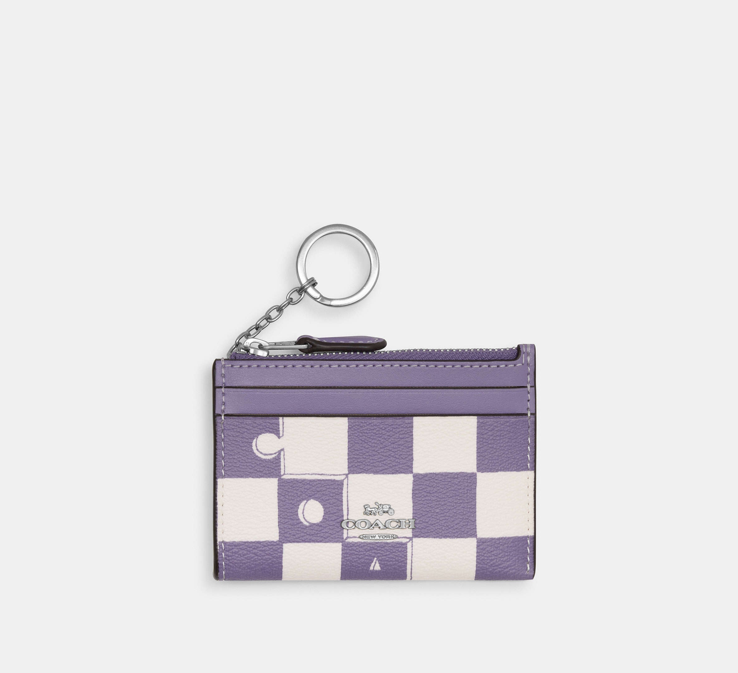 Mini Skinny Id Case With Checkerboard Print