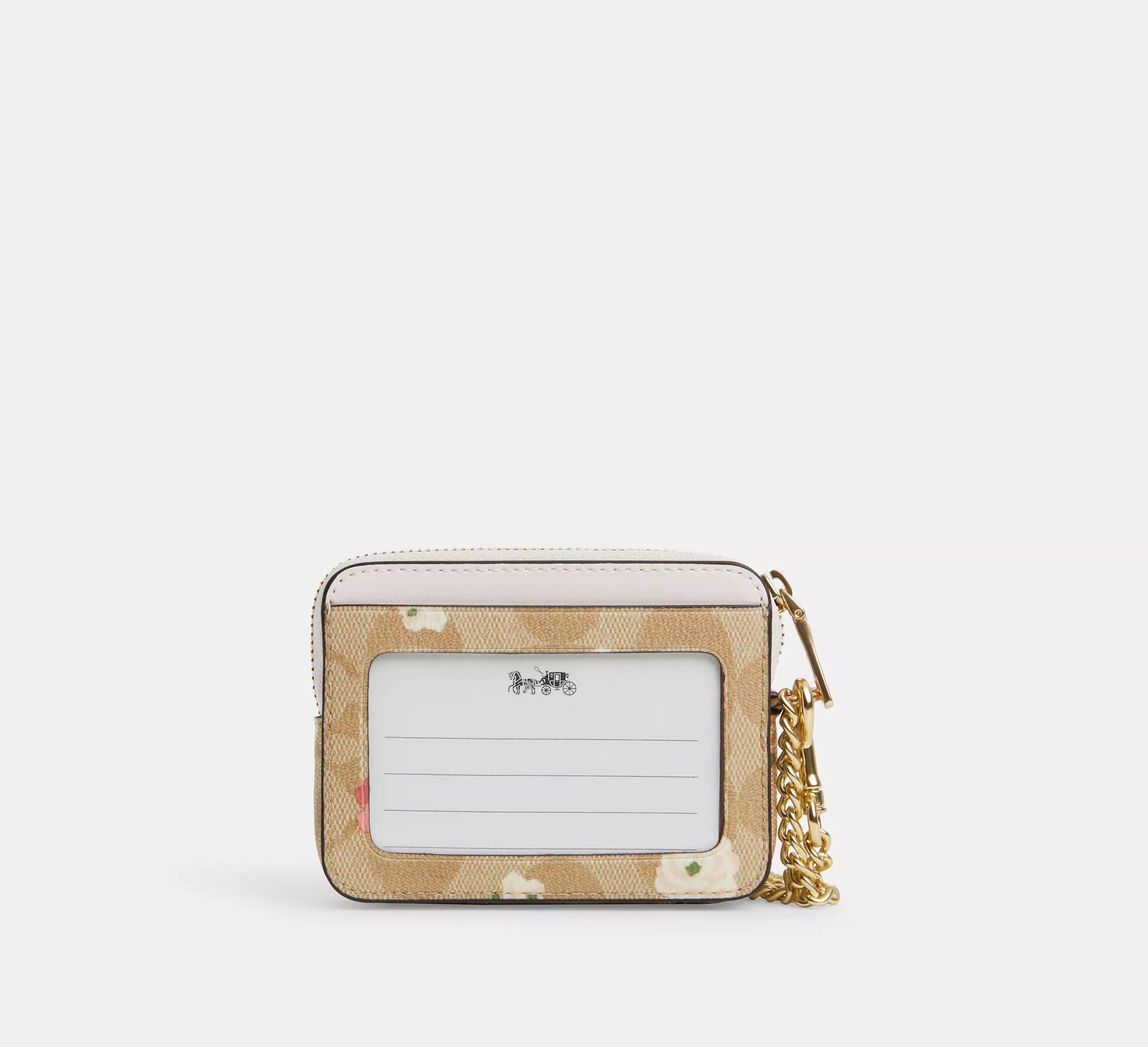 Zip Card Case In Signature Canvas With Floral Print