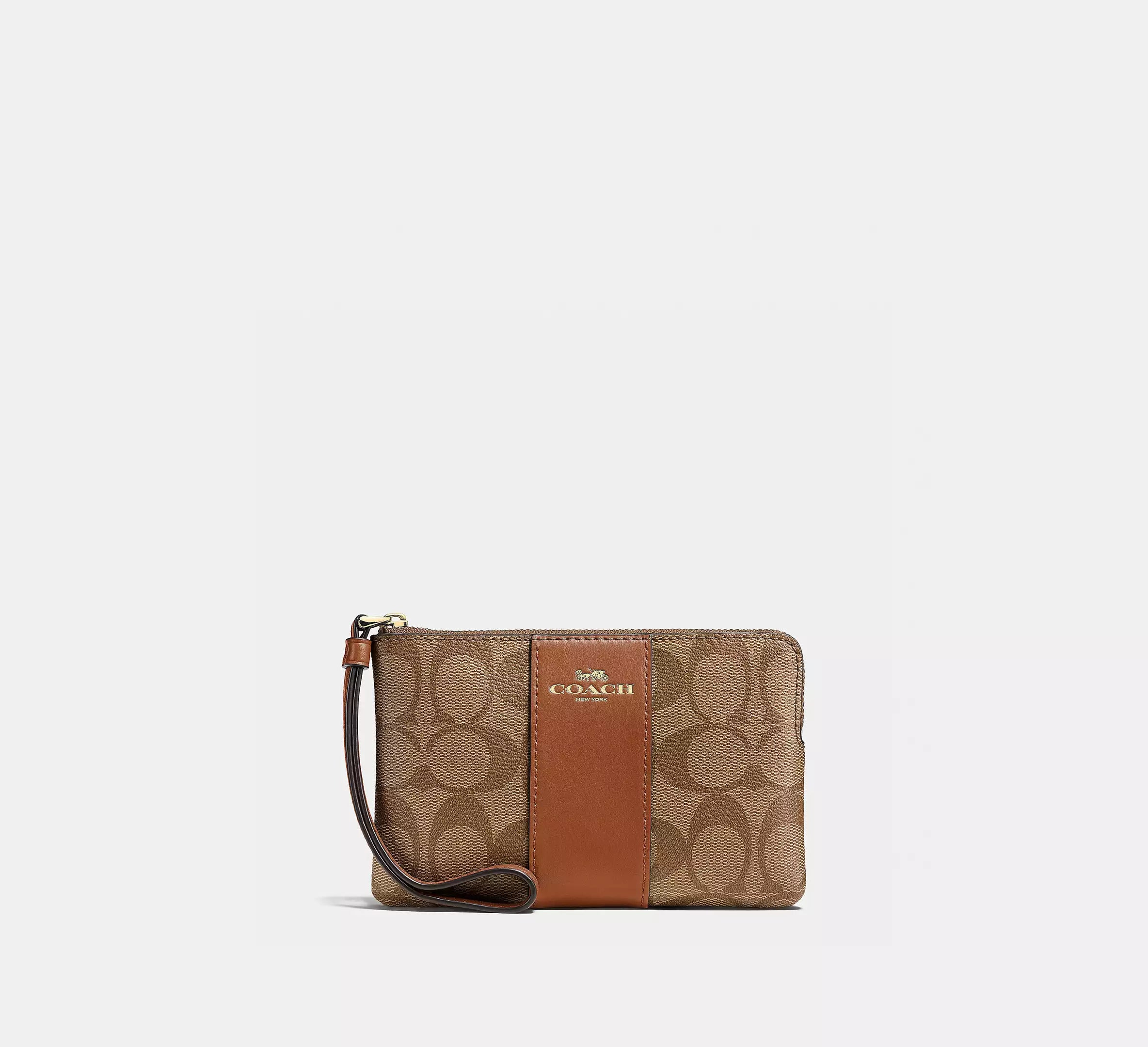 Corner Zip Wristlet In Signature Canvas