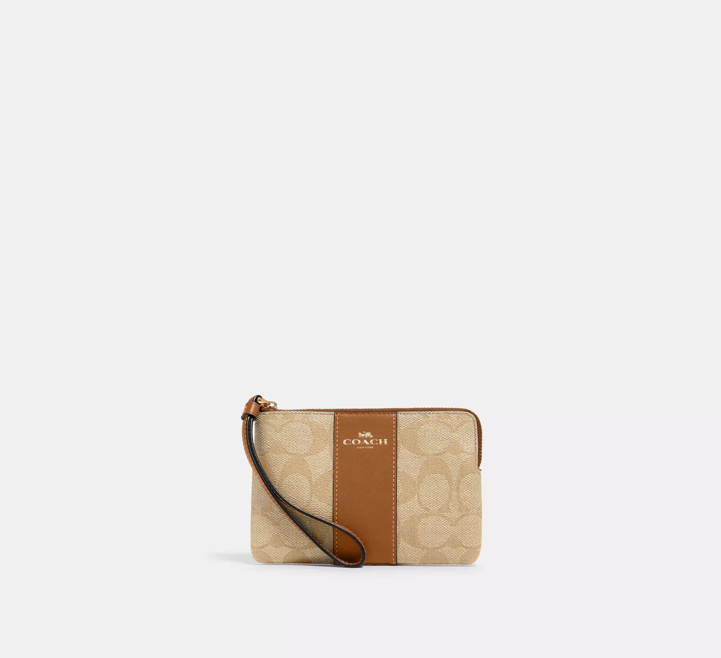 Corner Zip Wristlet In Signature Canvas