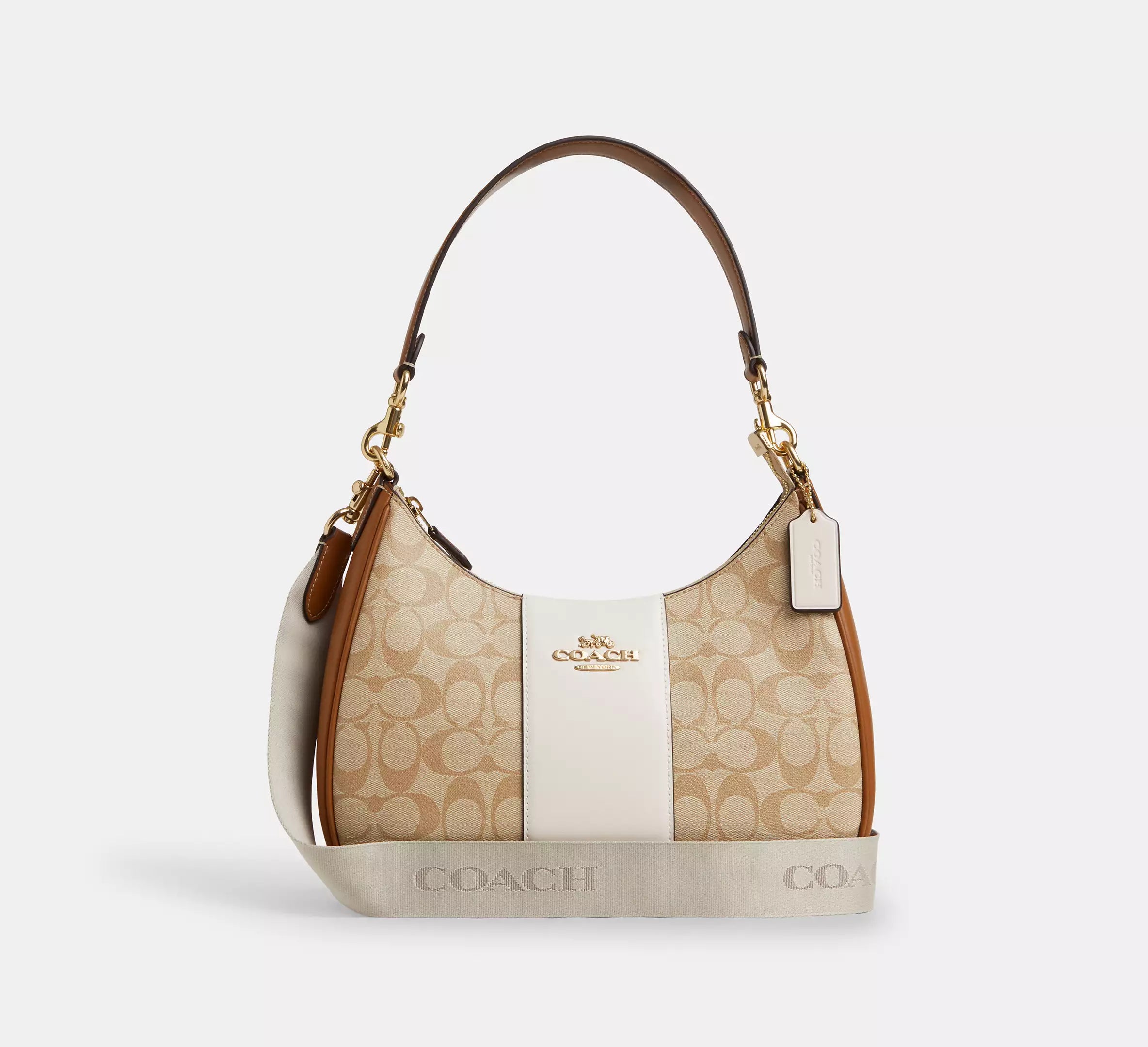 Coach - Teri Hobo Bag In Signature Canvas With Stripe | Bolsa de Hombro para Dama