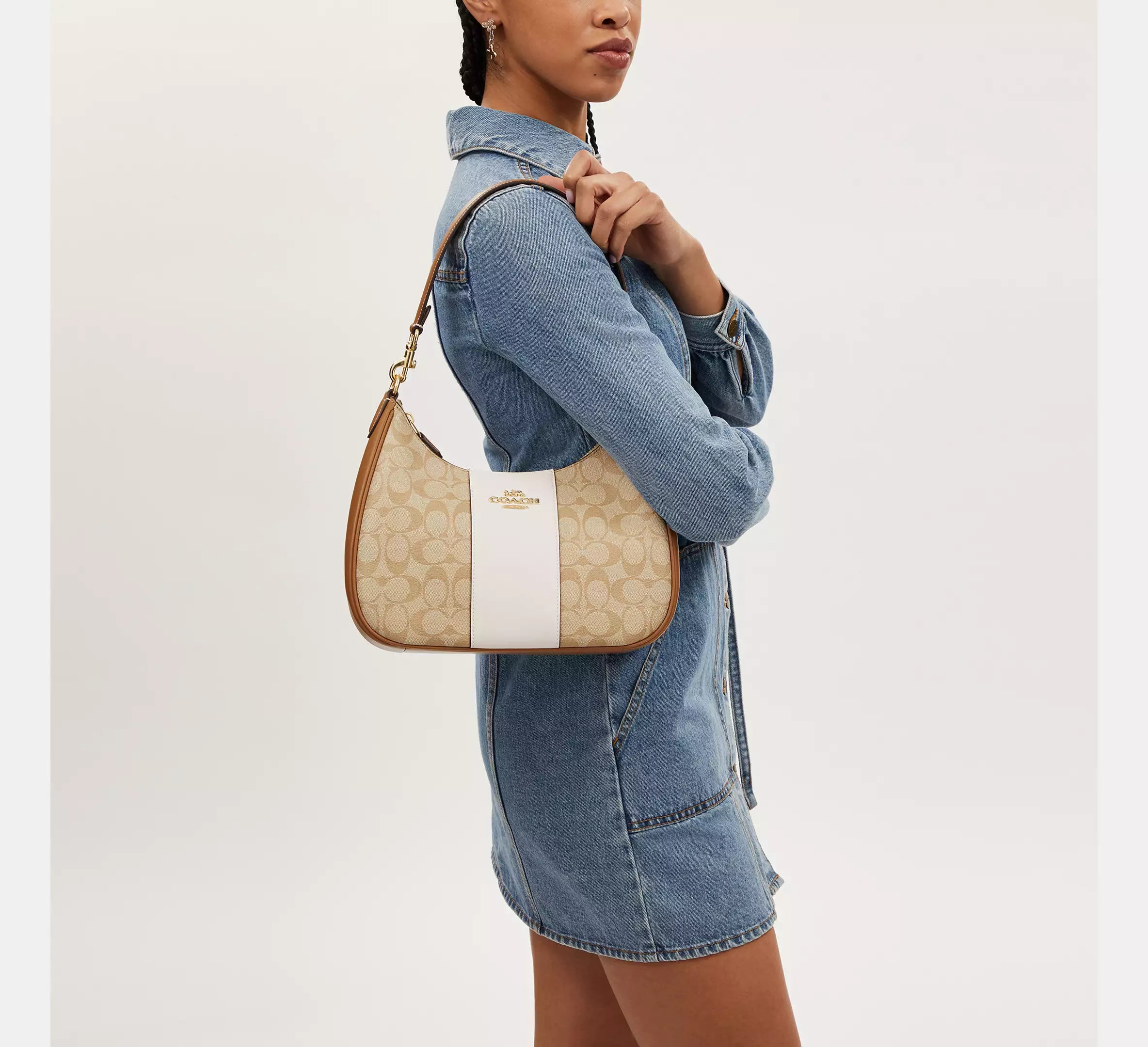 Coach - Teri Hobo Bag In Signature Canvas With Stripe | Bolsa de Hombro ...