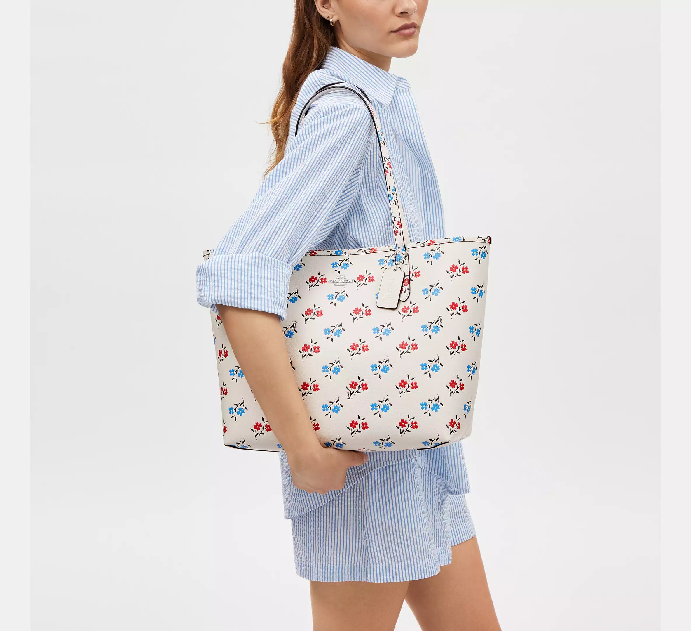 City Tote Bag With Floral Print