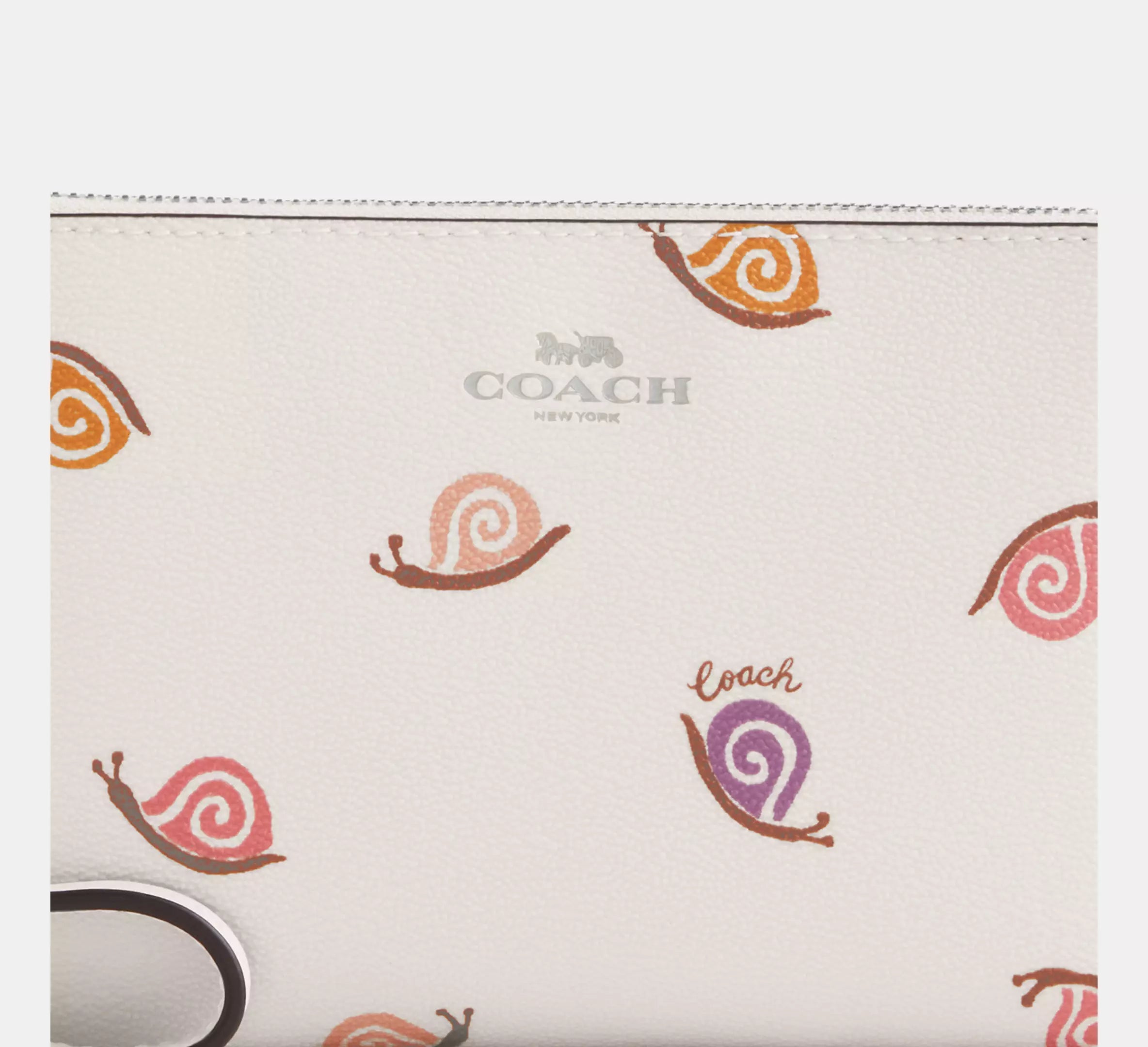 Corner Zip Wristlet With Snail Print