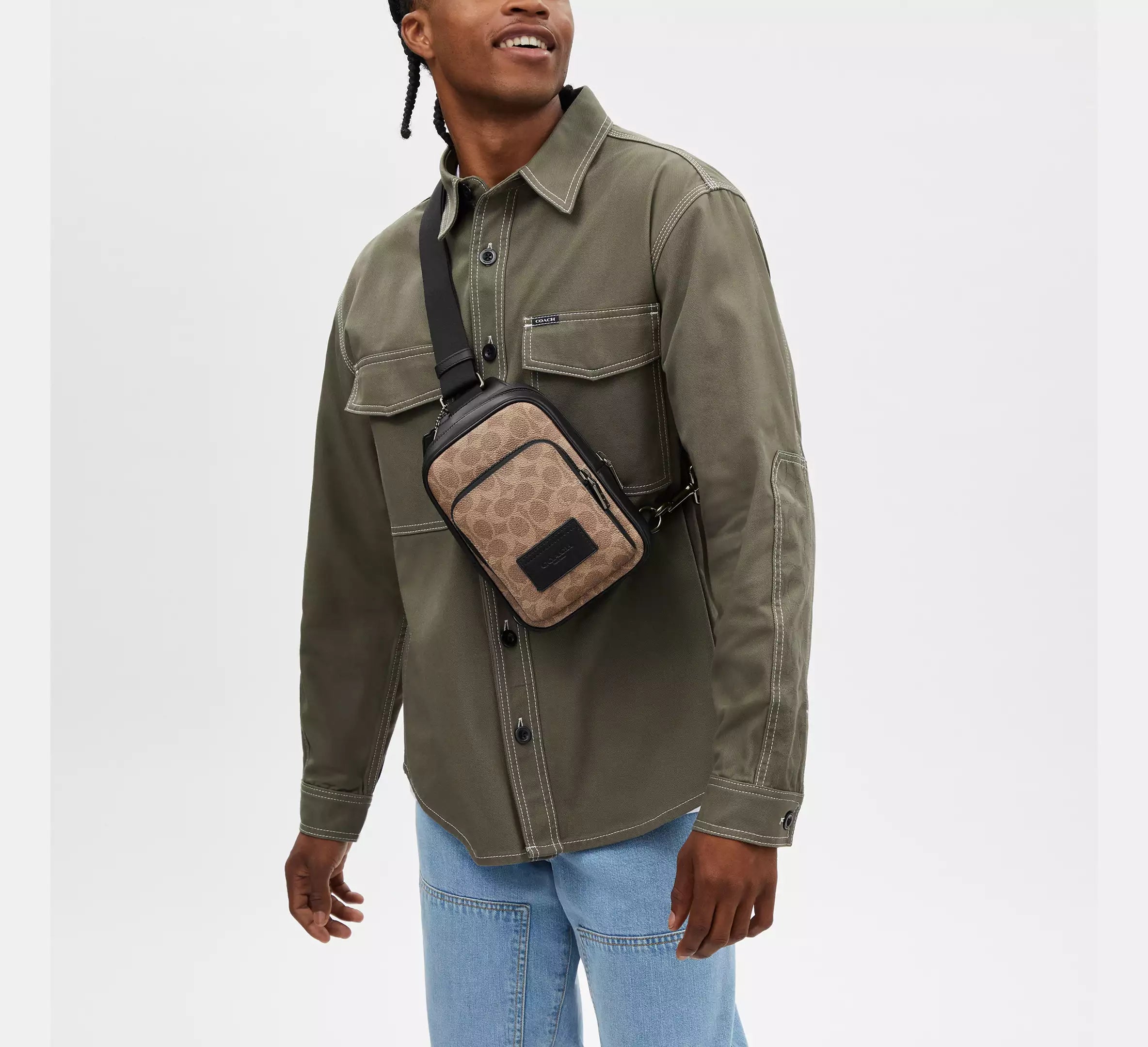 Racer Sling Pack In Smooth Leather